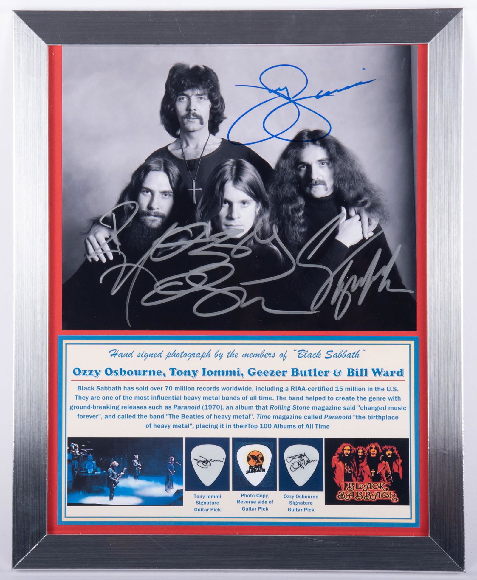 Black Sabbath signed Photo/ Two Picks (1 of 2)