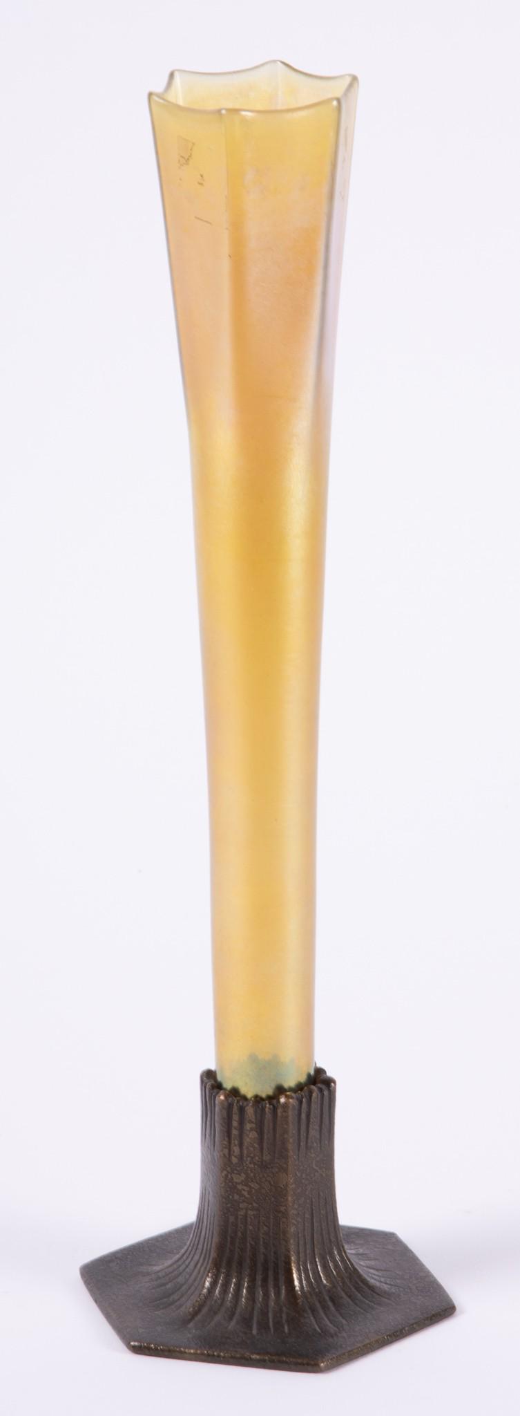 Tiffany Favrile Glass and Bronze Bud Vase (1 of 5)