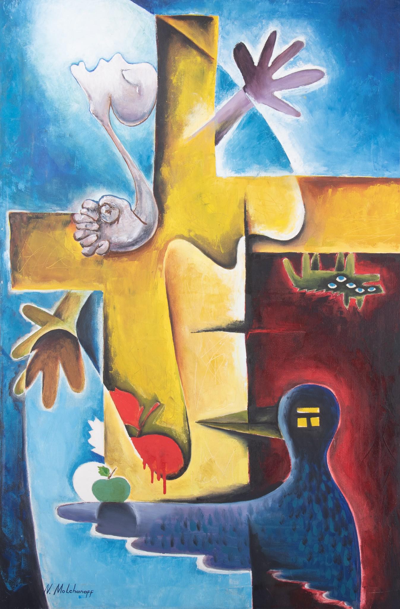 Nicolai Molchanoff, Russian 20th Century, Surreal Abstraction, oil on canvas (1 of 5)