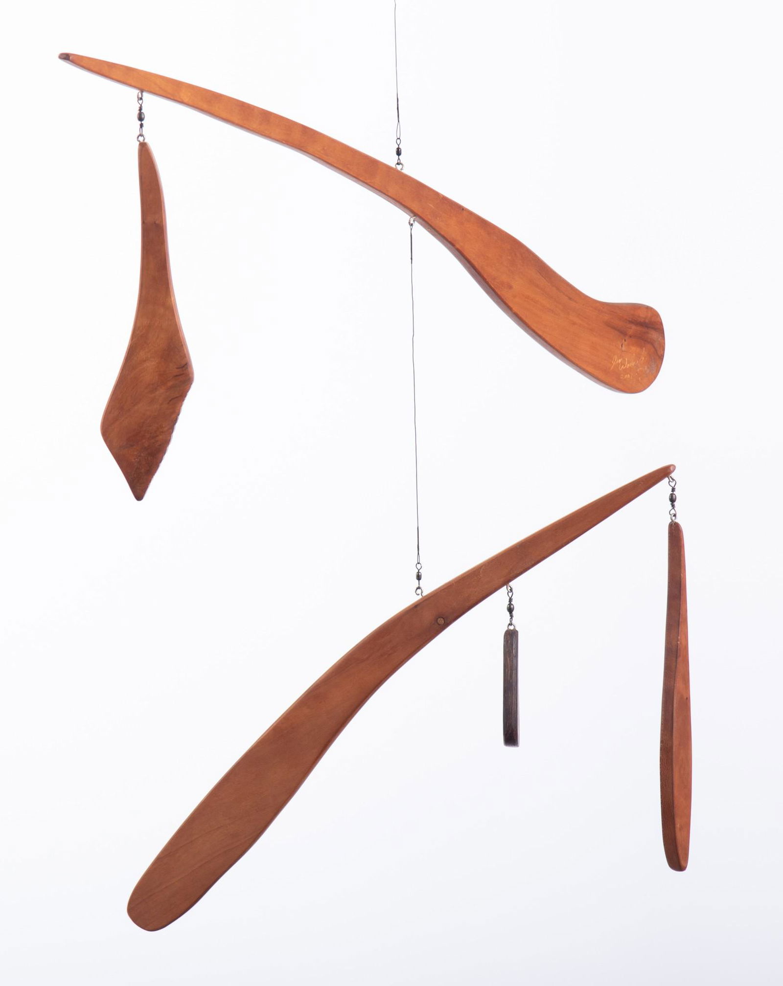Mid-Century Carved Wood Hanging Mobile (1 of 4)