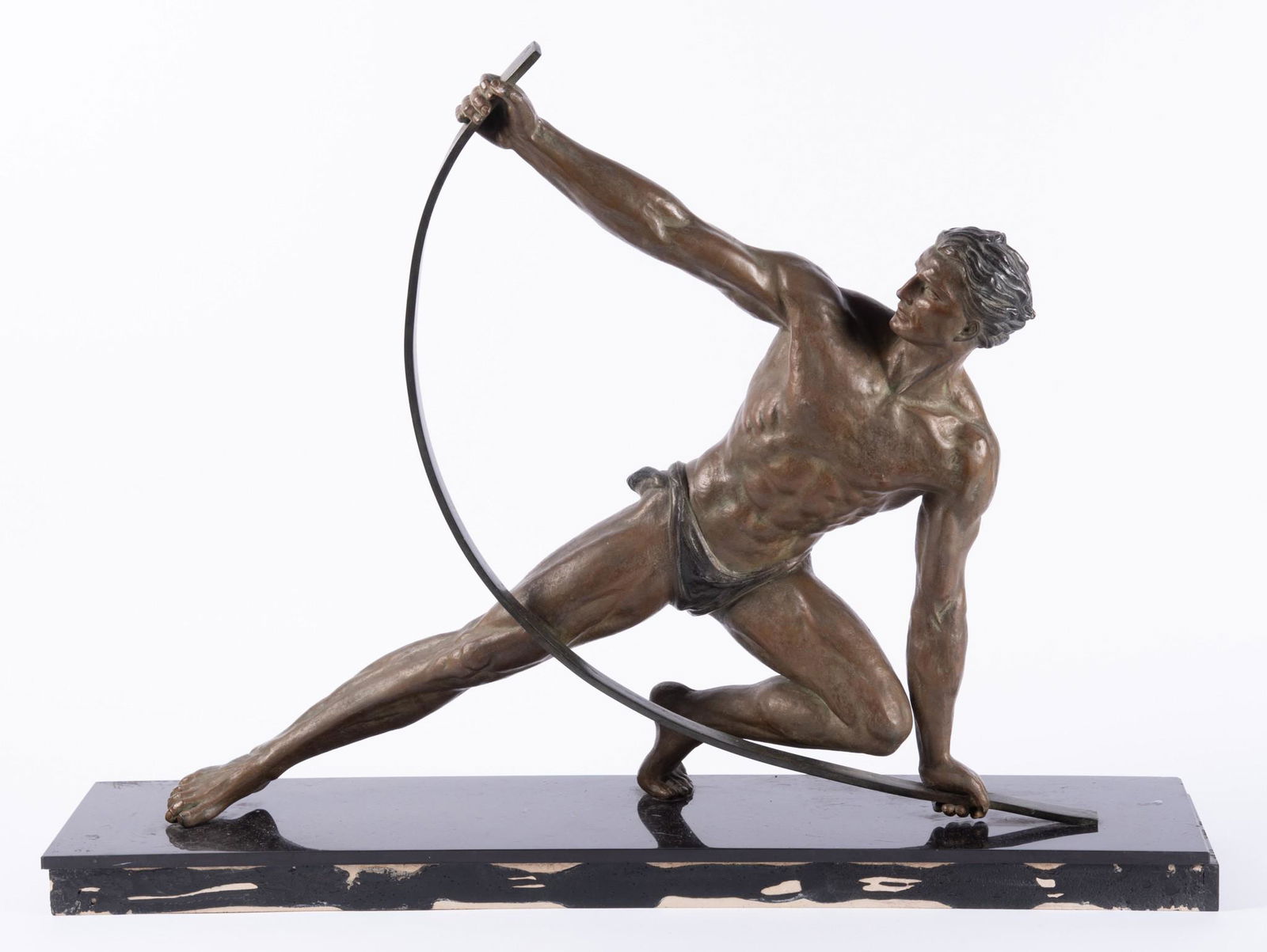 Jean de Roncourt, French 19th/20th Century, "Le Bendeur" (Athlete Cintrant une Barre), circa 1930s, (1 of 5)