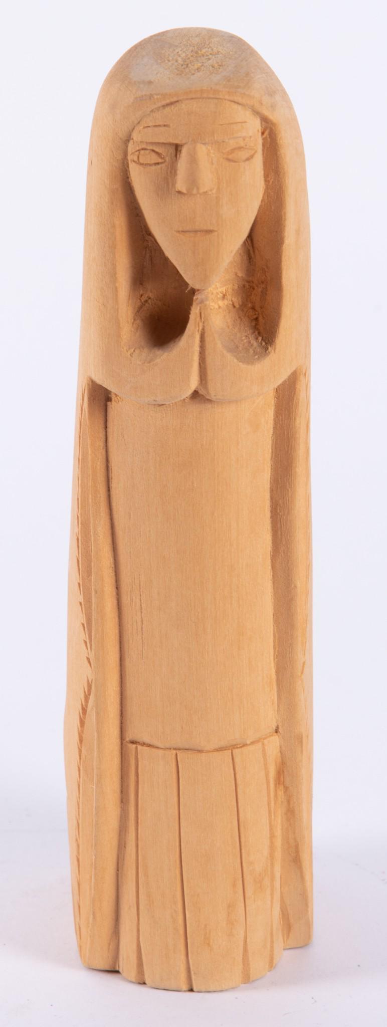 George Lopez, New Mexico (1900 - 1993), Praying Figure, wood (1 of 4)