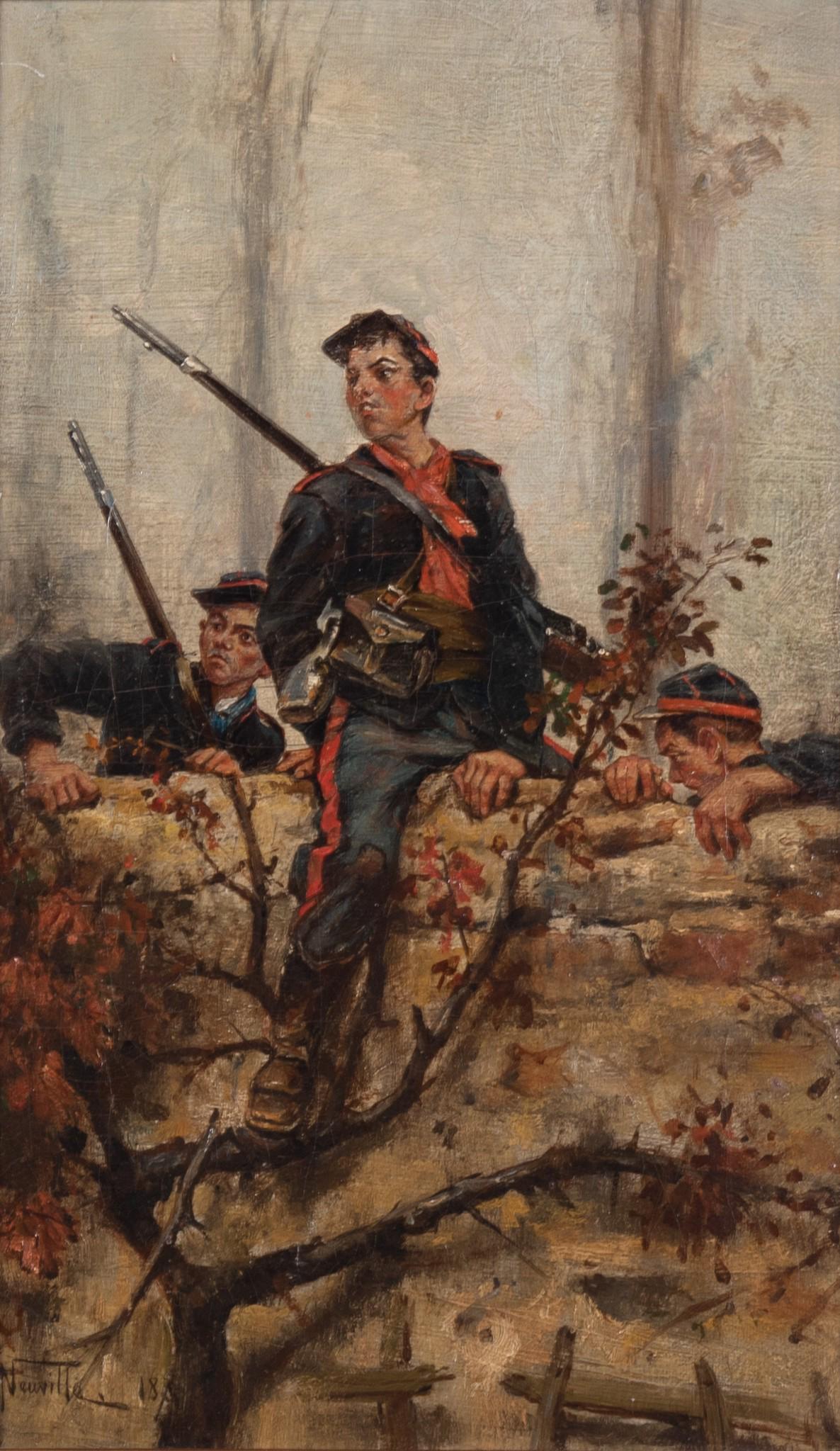 Alphonse Marie-Adolphe de Neuville, France (1835-1885), Battle Scene of Prussian War, circa 1870s, (1 of 6)