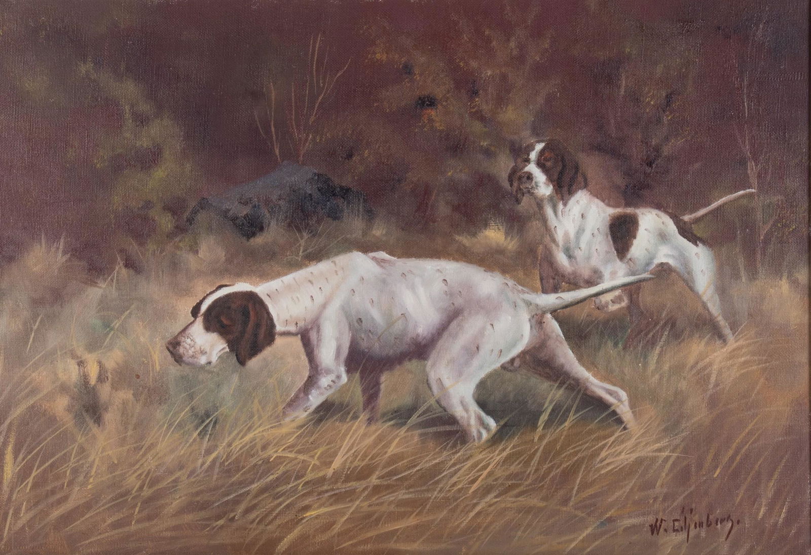 Walter Lijenberg, Sweden (1917-1984), English Pointer Hunting Dogs, oil on canvas (1 of 5)