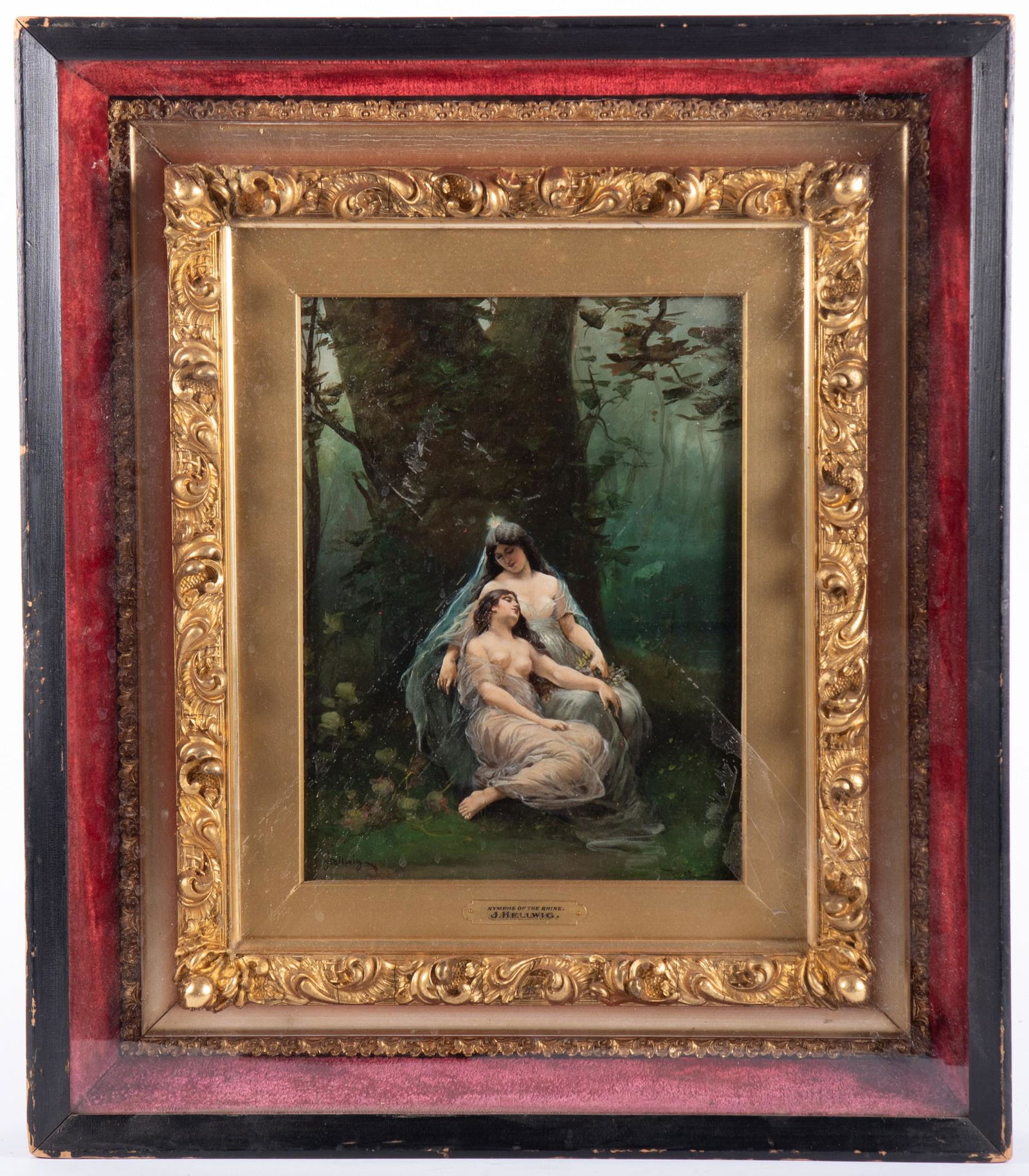 Theodor Hellwig, Germany (b. 1815), Nymphs of the Rhine, oil on panel (1 of 5)