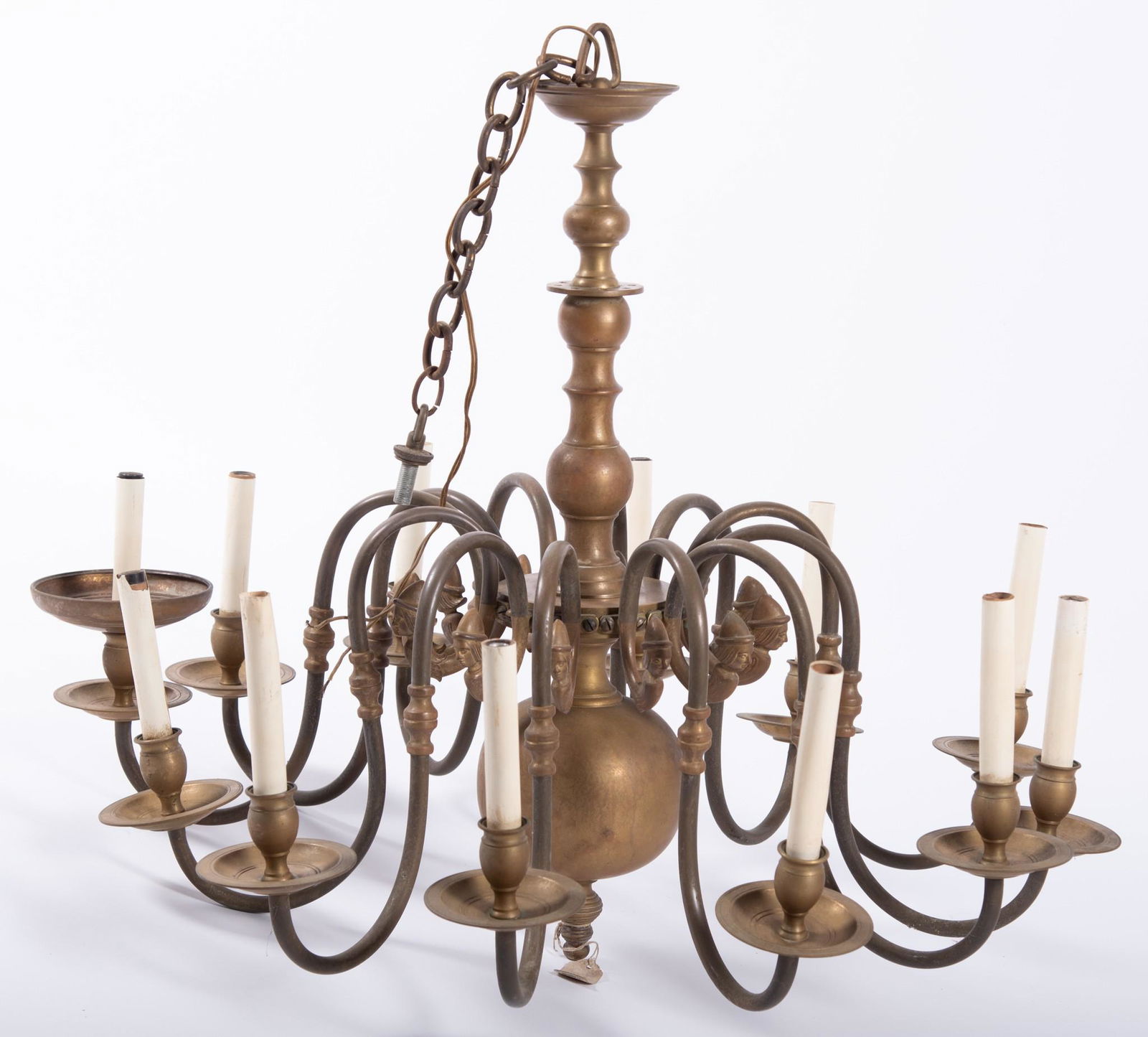 Twelve Arm Dutch Brass Light Fixture (1 of 3)