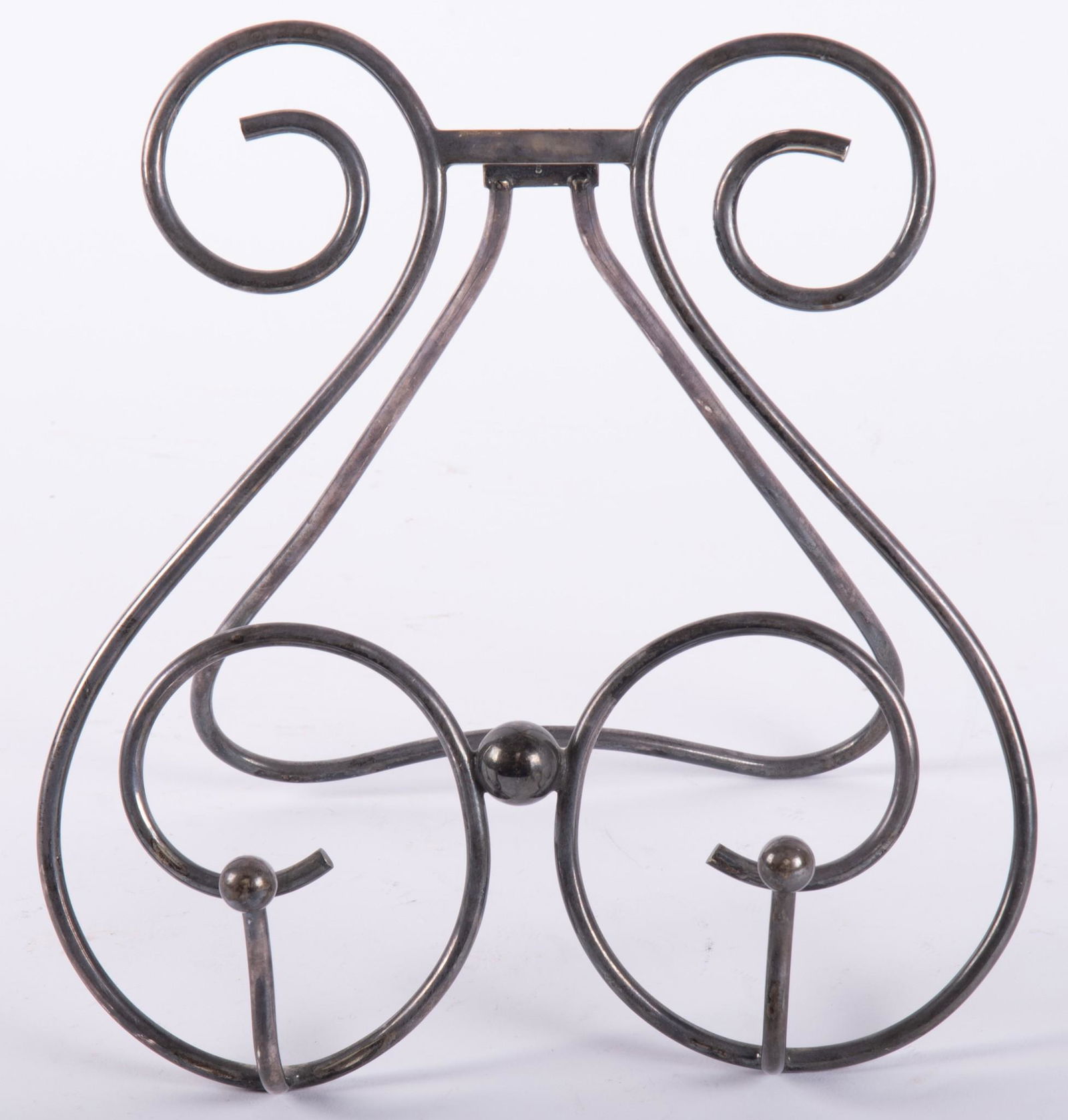 Victorian Silver Plate Music Stand holder in the form of 2 treble clefs, marked with a style number (1 of 3)