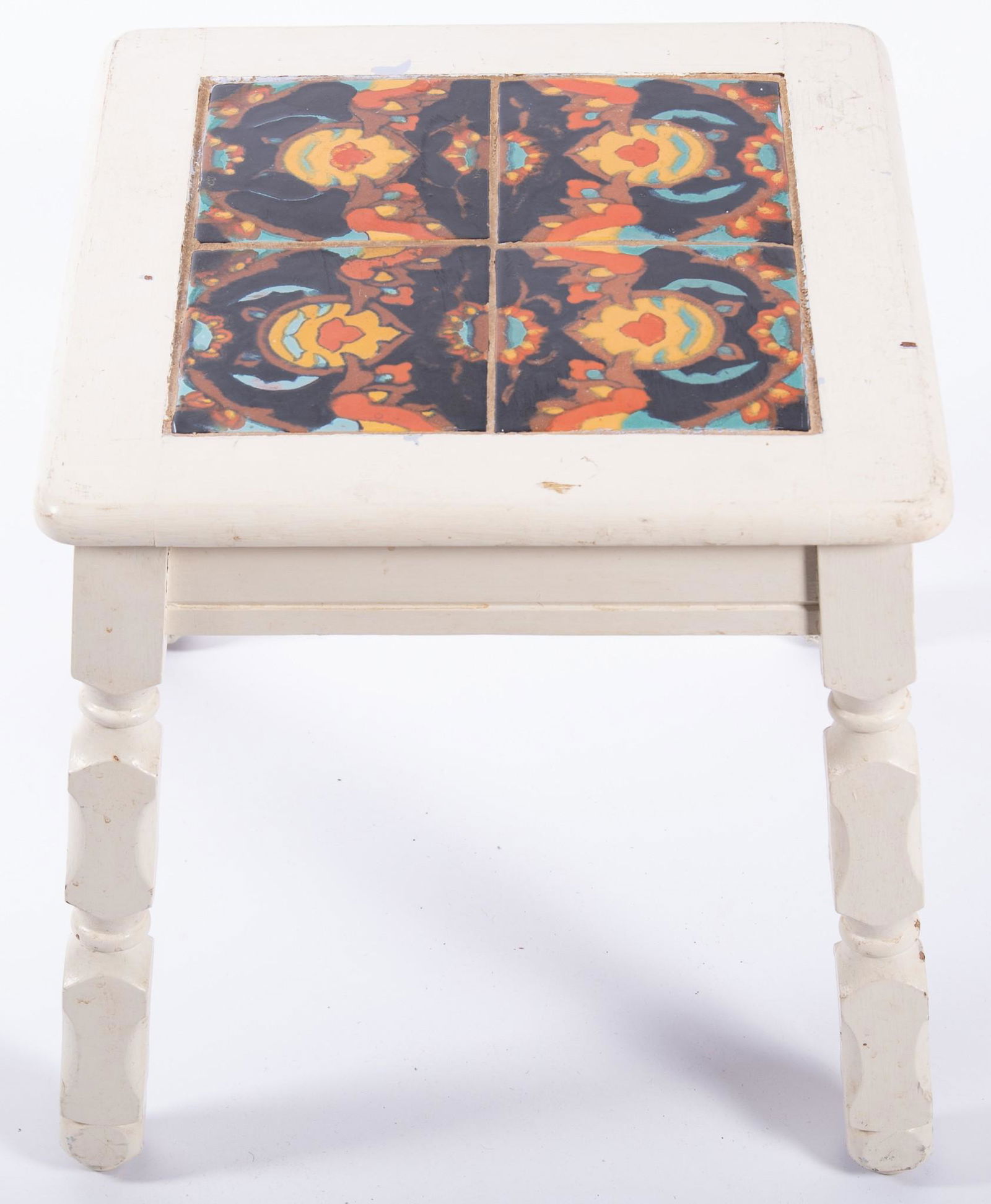 California Tile Top Table, Painted White (1 of 3)