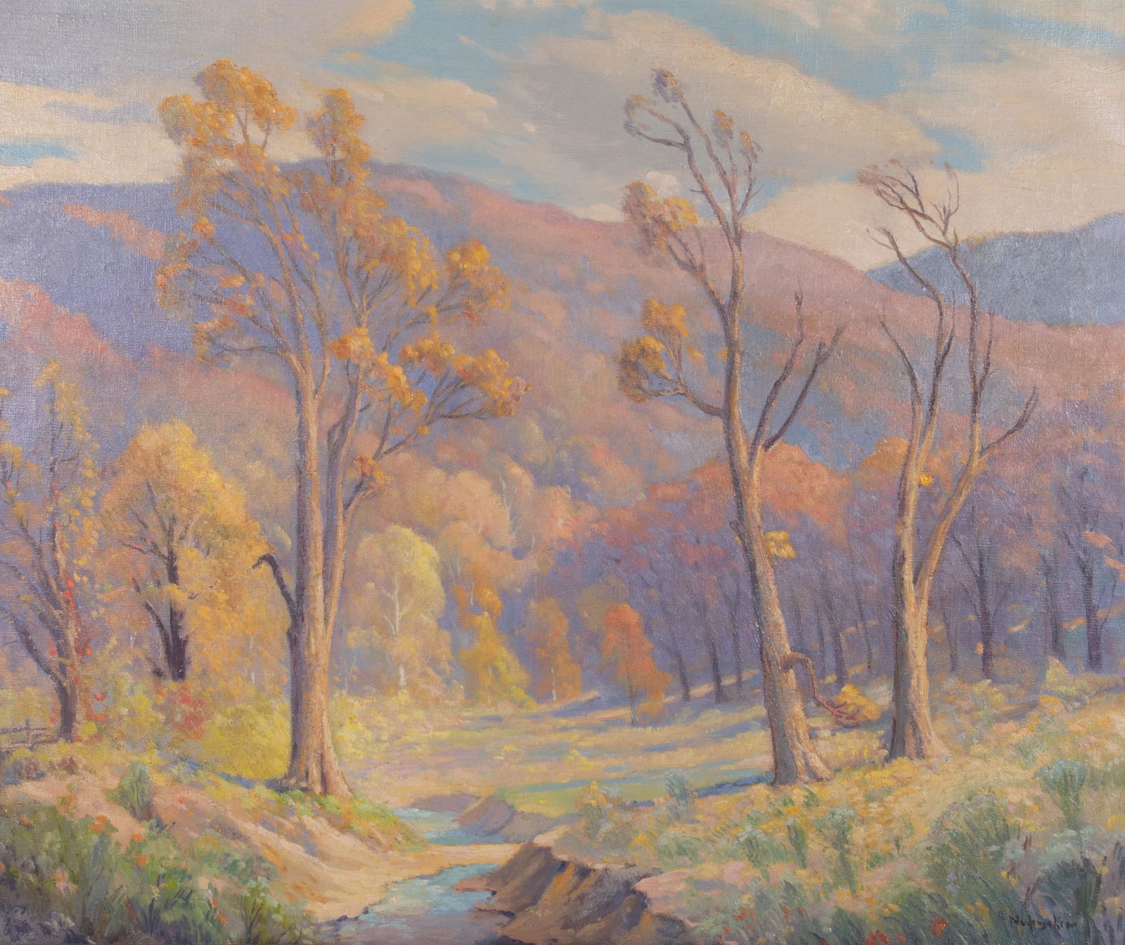 Frank B. Nuderscher, Missouri (1880-1959), Moving Shadows, Ozark Mountains, oil on canvas (1 of 7)