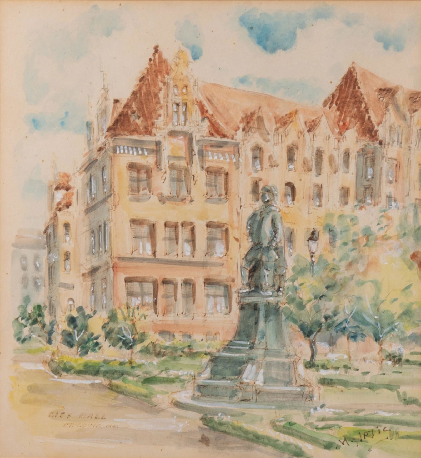 Mira Artic, St. Louis , City Hall, St. Louis, watercolor (1 of 5)