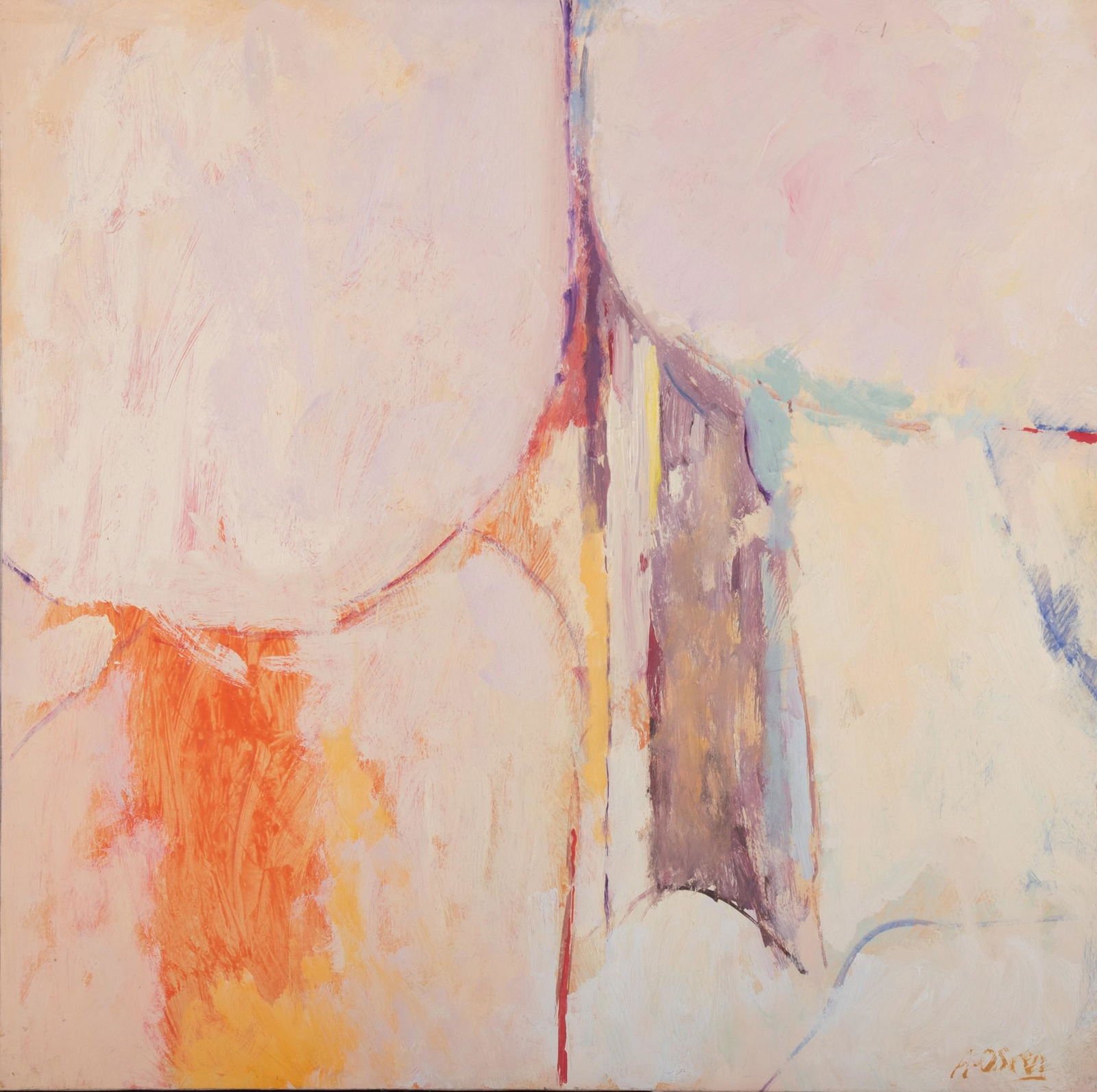 Arthur Osver, Missouri, New York / Illinois (1912-2006), Tryst, 1983, oil on paper on canvas: Arthur OsverMissouri, New York / Illinois, (1912-2006)Tryst, 1983oil on paper on canvassigned and dated lower right, framed.Provenance: Property of a corporate collection23 x 23 inches