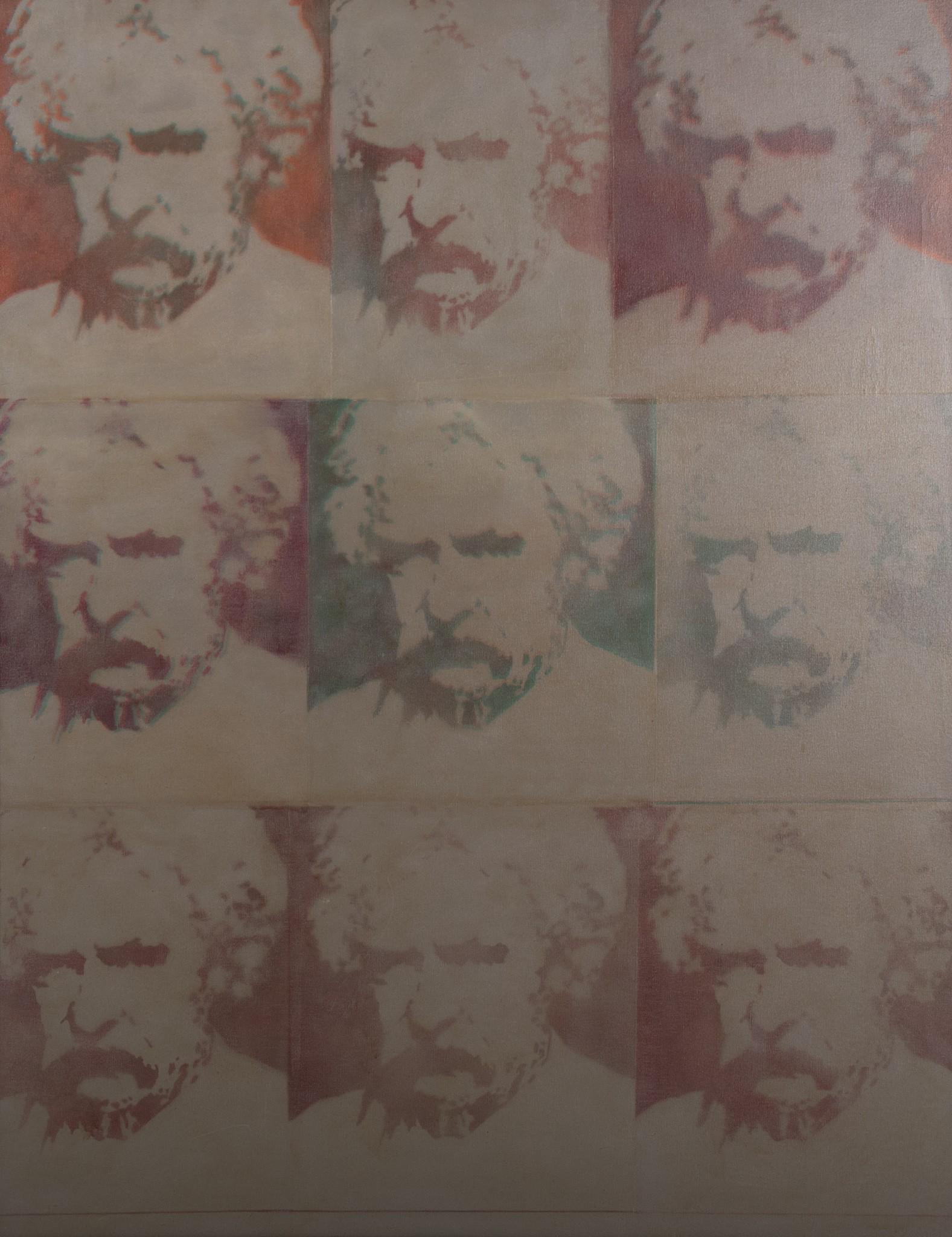 Jerry Wilkerson, Texas / Missouri (1943-2007), Mark Twain, 9 Faces in Grid Pattern, 1972, acrylic on (1 of 4)