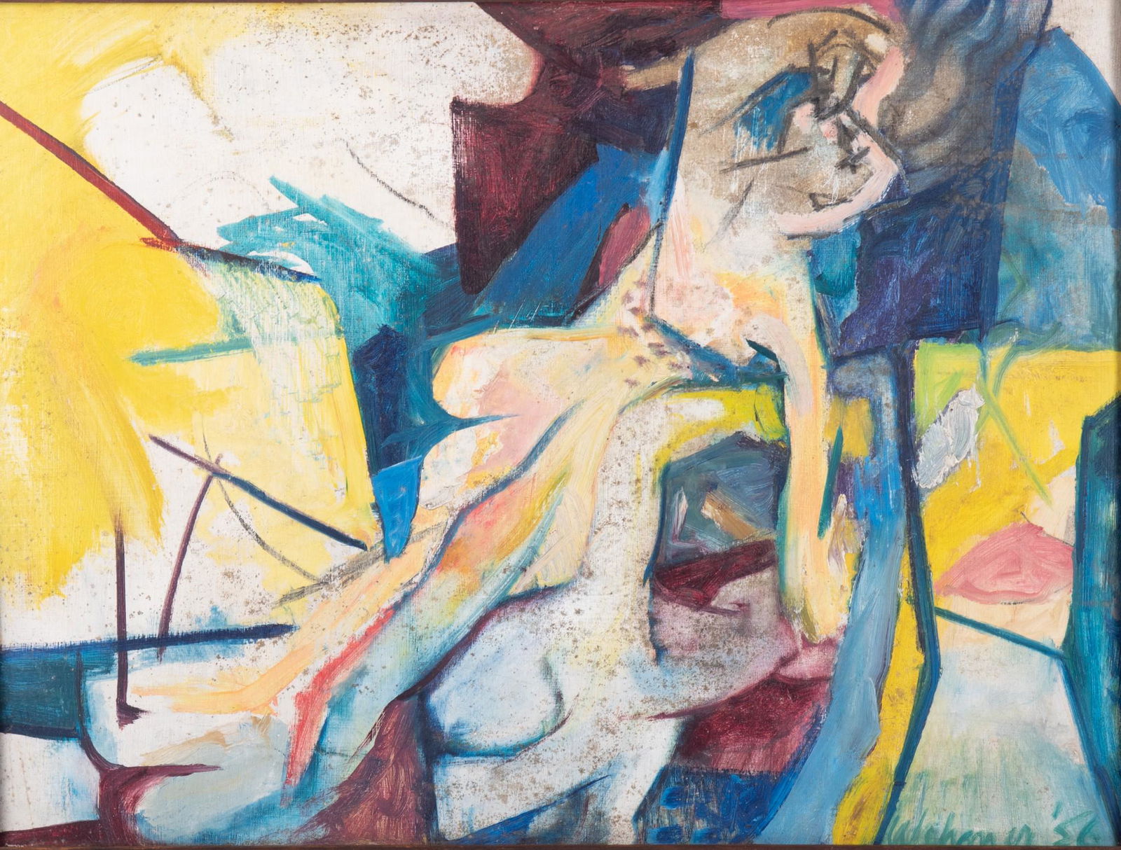 John Wehmer, Missouri (1927-2019), Lady Venus on the Settee of the Horsehair Sea, 1956, oil on board (1 of 5)