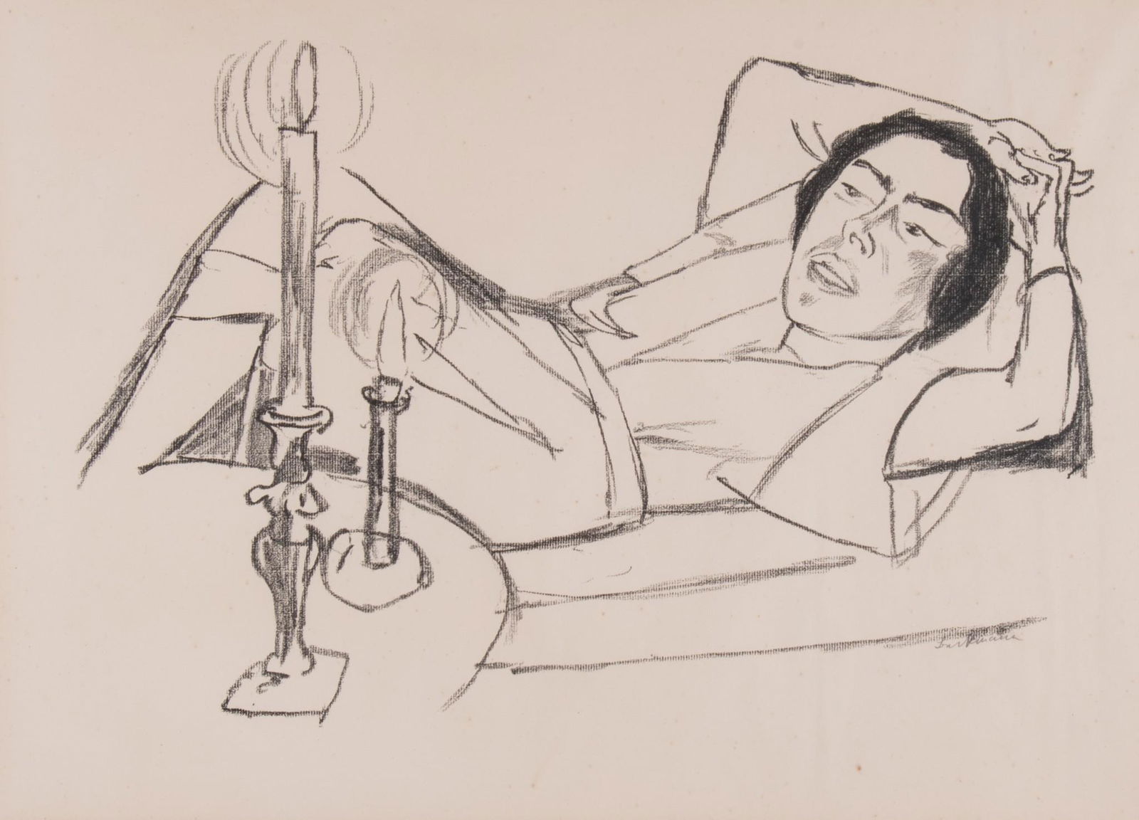 Max Beckmann, German (1884-1950), Reclining Woman, Portrait of Johanna Loeb, 1922, lithograph (1 of 7)