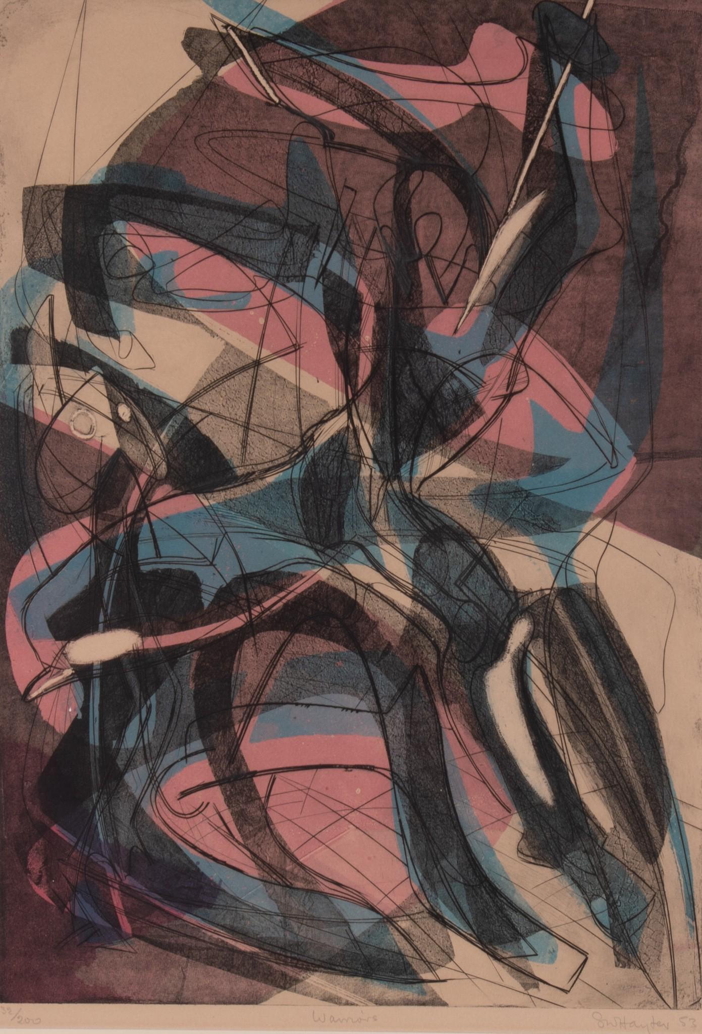 Stanley William Hayter, British (1901-1988), Warriors, 1953, color etching, 32/200 (1 of 6)