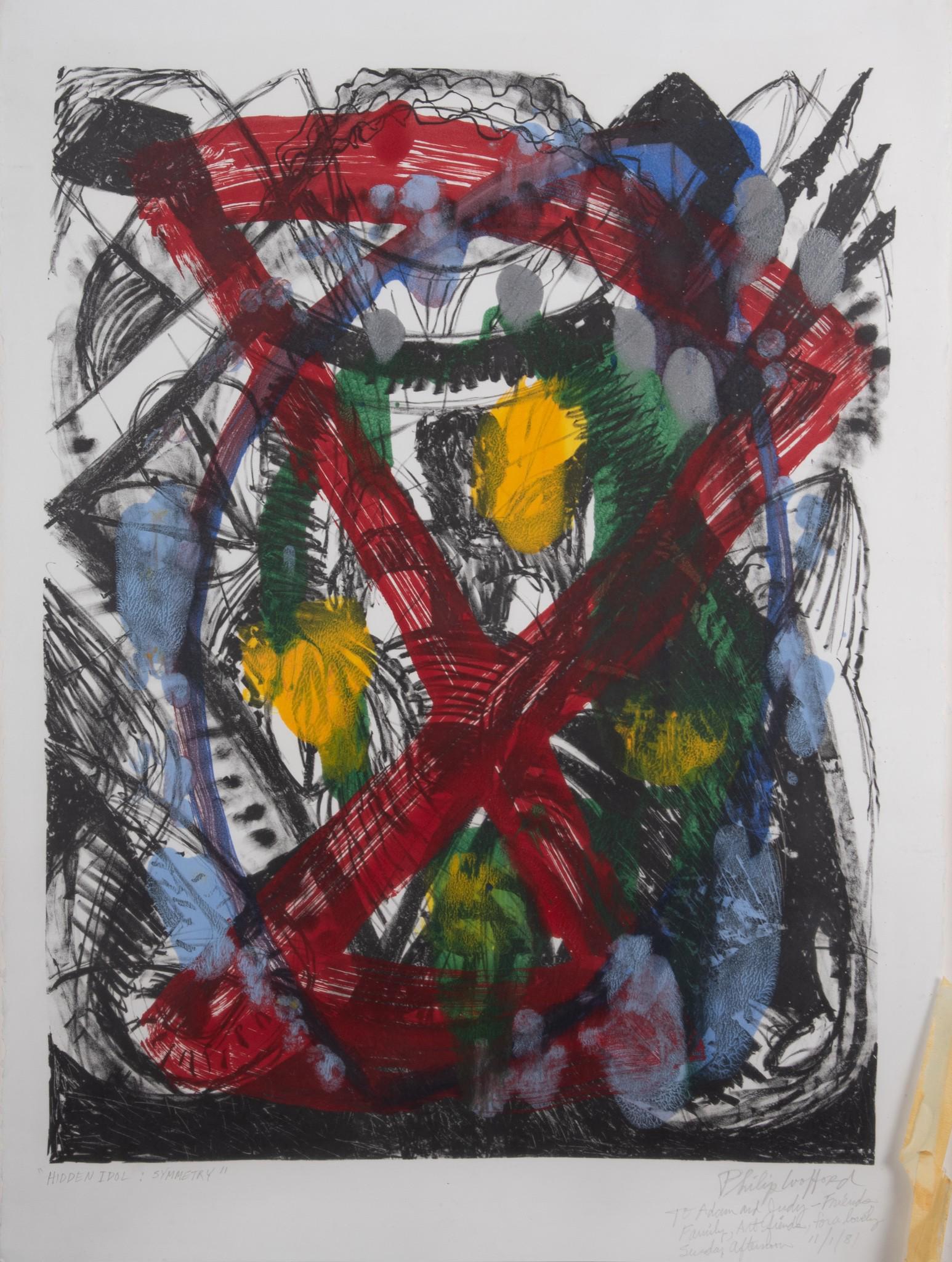 Philip Wofford, New York / Arkansas (b. 1935), Hidden Idol: Symmetry, 1981, color lithograph with (1 of 5)