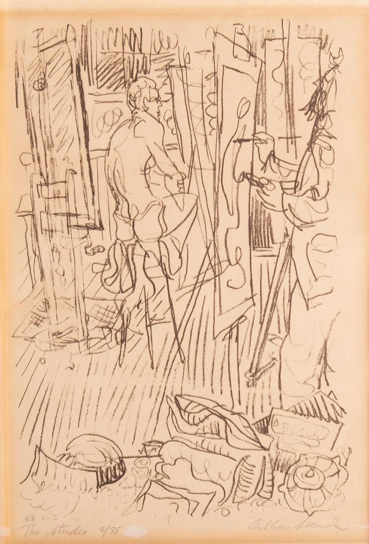 Arthur Secunda, American , The Artist, lithograph, ed. 2/75 (1 of 4)