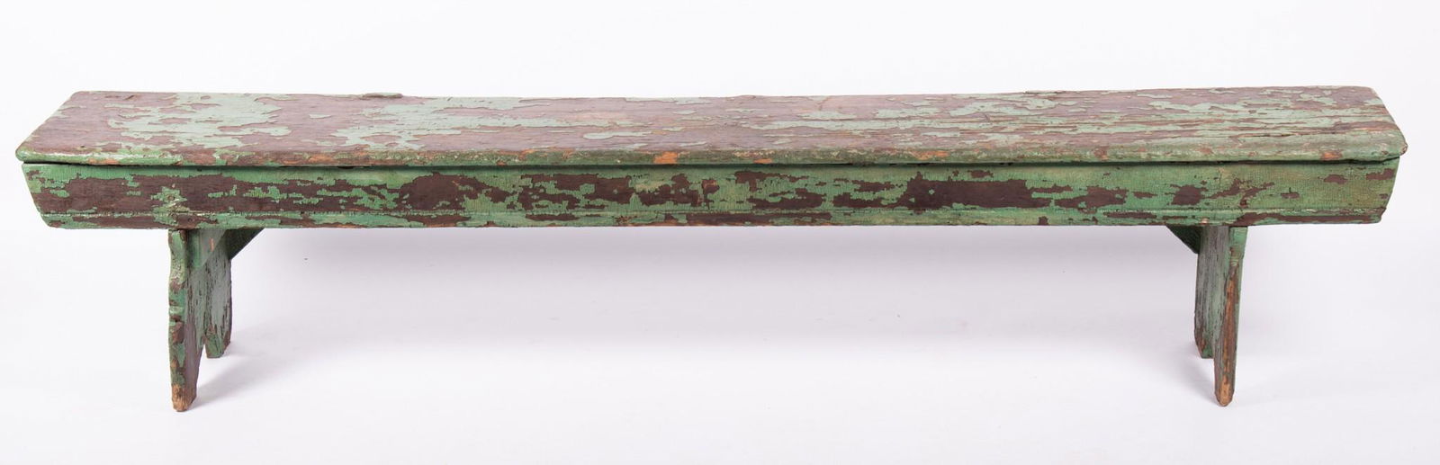Folk Art Bench with Old Green Paint (1 of 4)