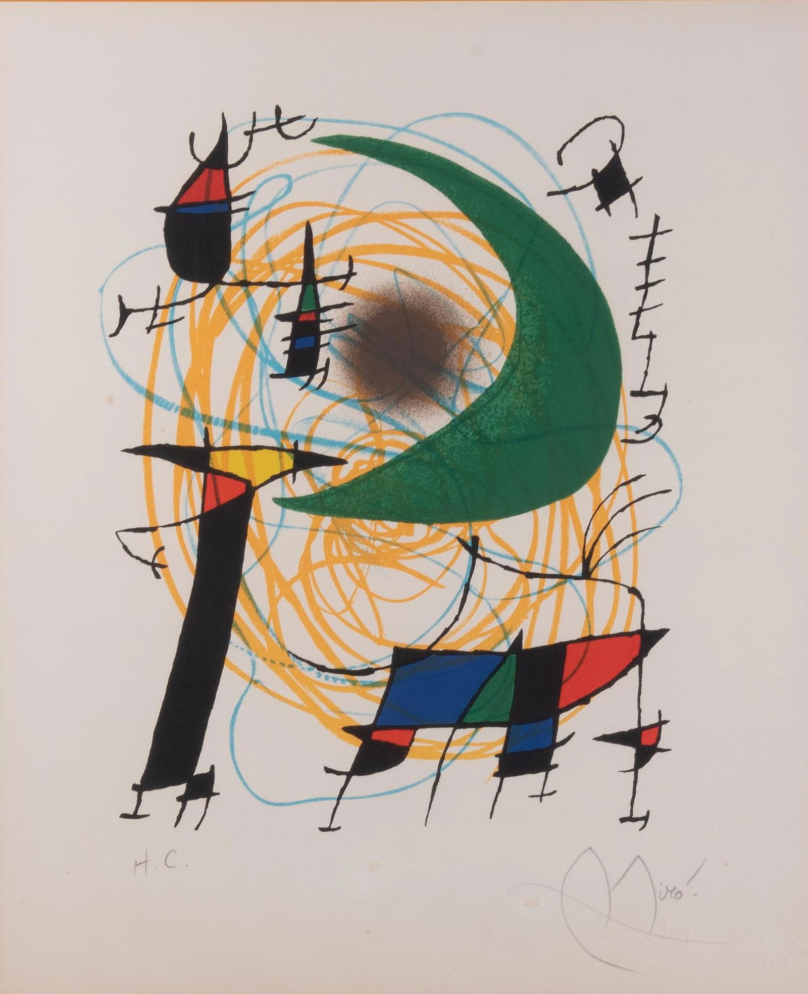 Joan Miro, Spanish (1893-1983), La Lune Verte, color lithograph, ed. H.C. (1 of 4)