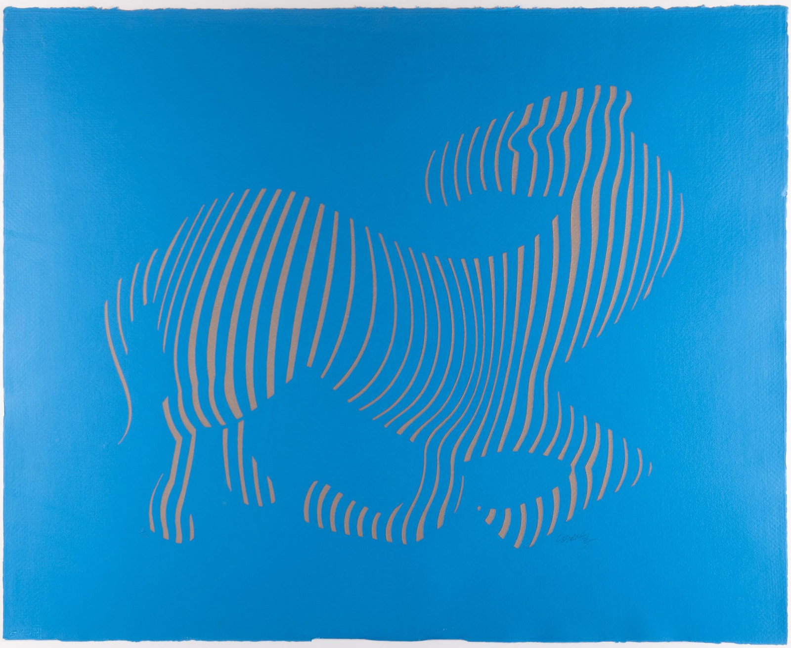 Victor Vasarely, France, Hungary (1906 - 1997), Blue Zebra, lithograph (1 of 4)