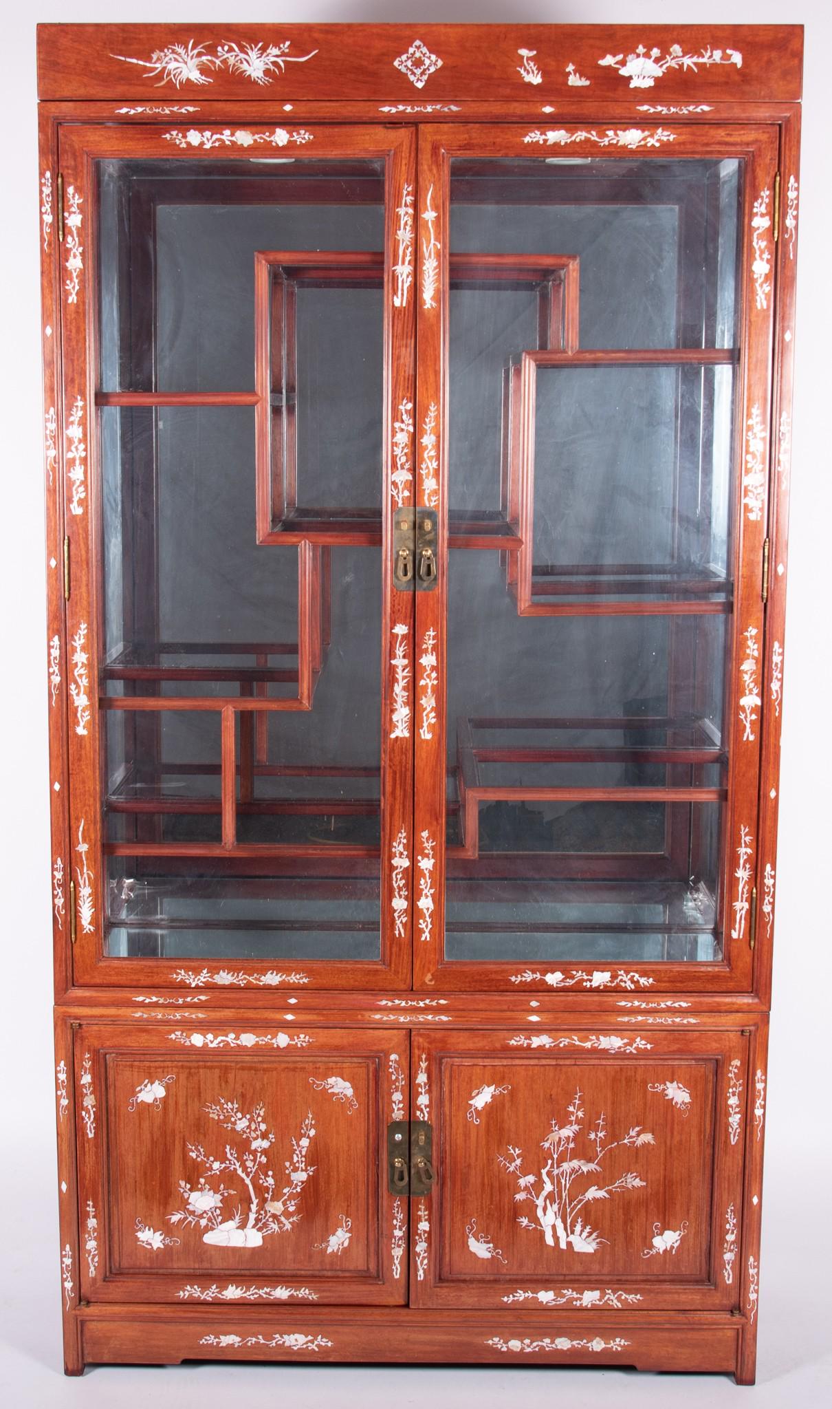 Mid Century Chinese Rosewood Display Cabinet (1 of 4)