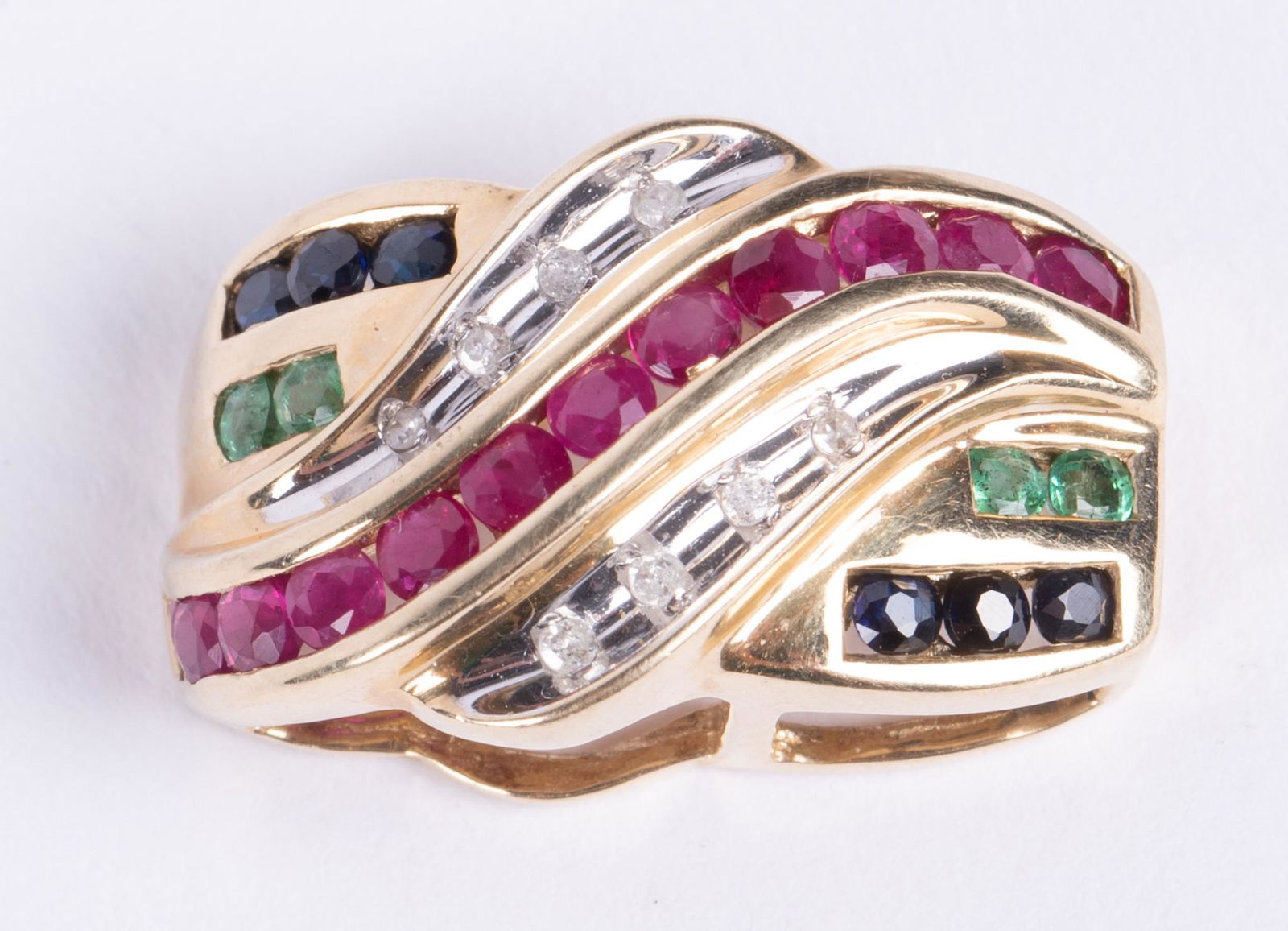 14kt Yellow Gold Slide Pendant with Gemstones (1 of 2)