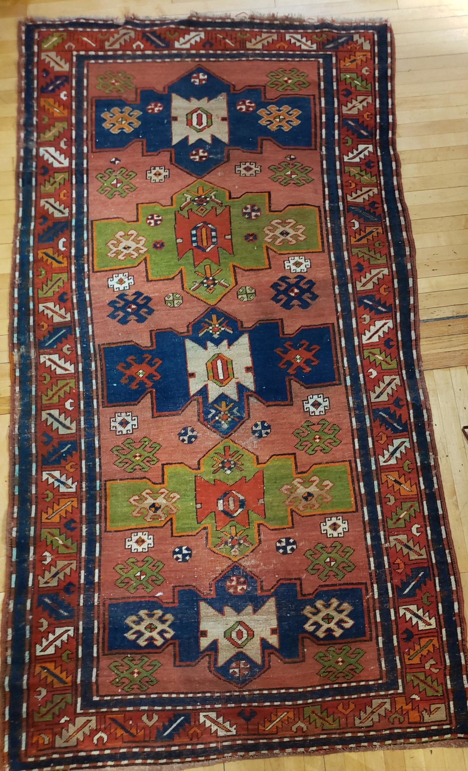 Antique Handwoven Caucasian Hall Rug (1 of 1)