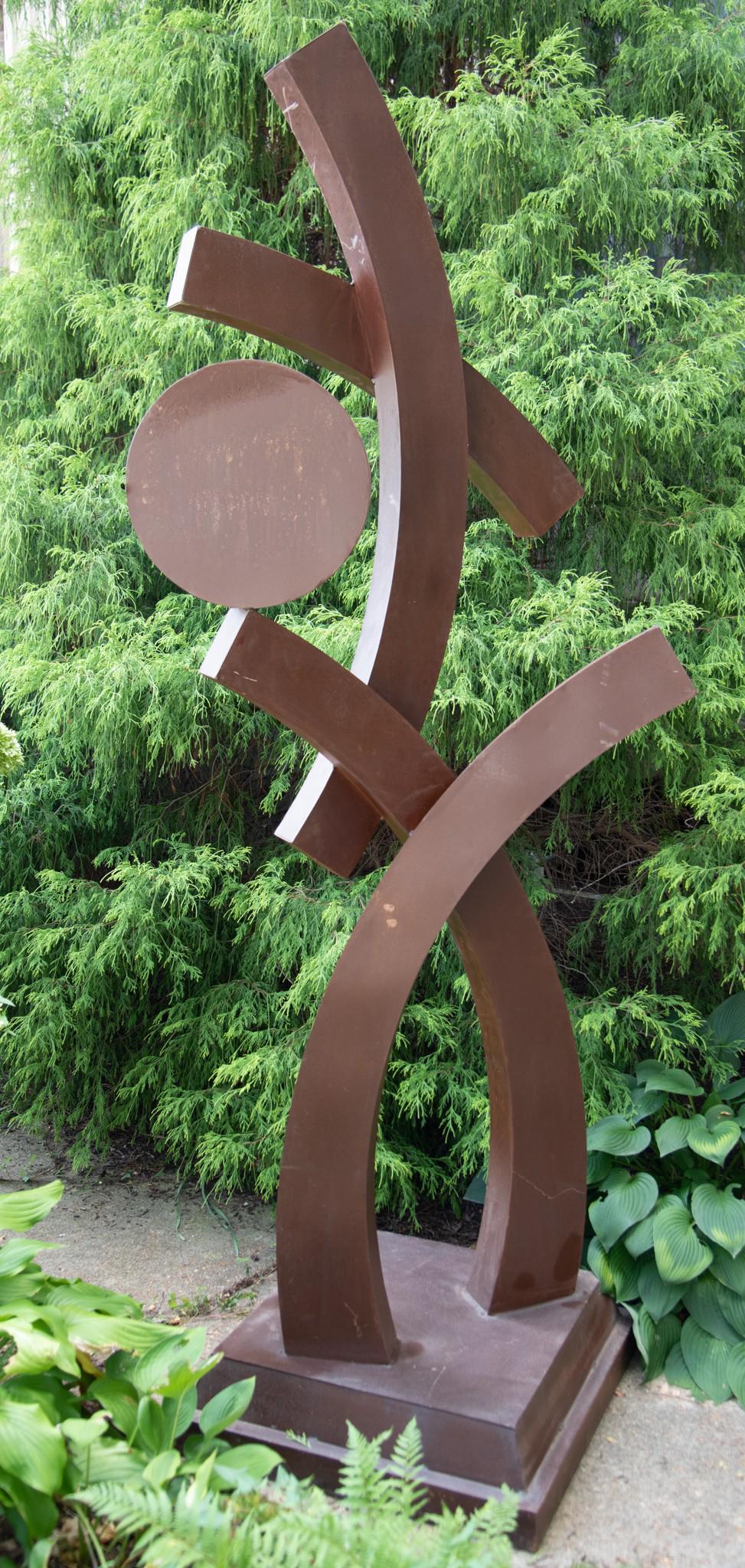 Large Modernistic Sheet Steel Sculpture (1 of 2)