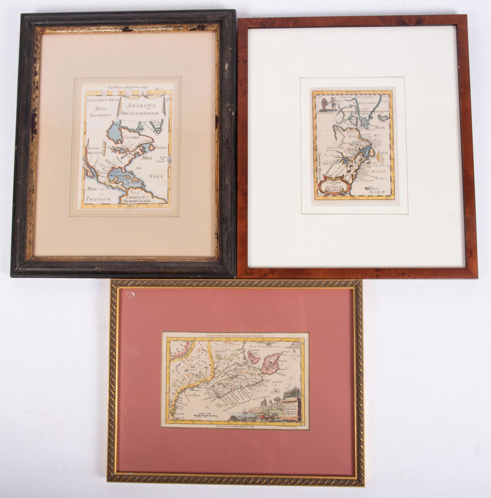 Three Antique Engraved Maps of Canada: From the London Magazine, 1749, Nova Scotia Drawn From (1 of 4)