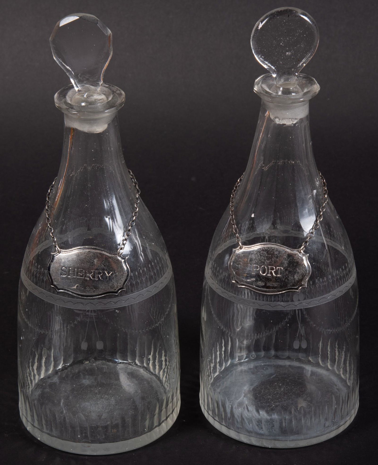 Two 18th-19th Century Etched Glass Decanters (1 of 3)