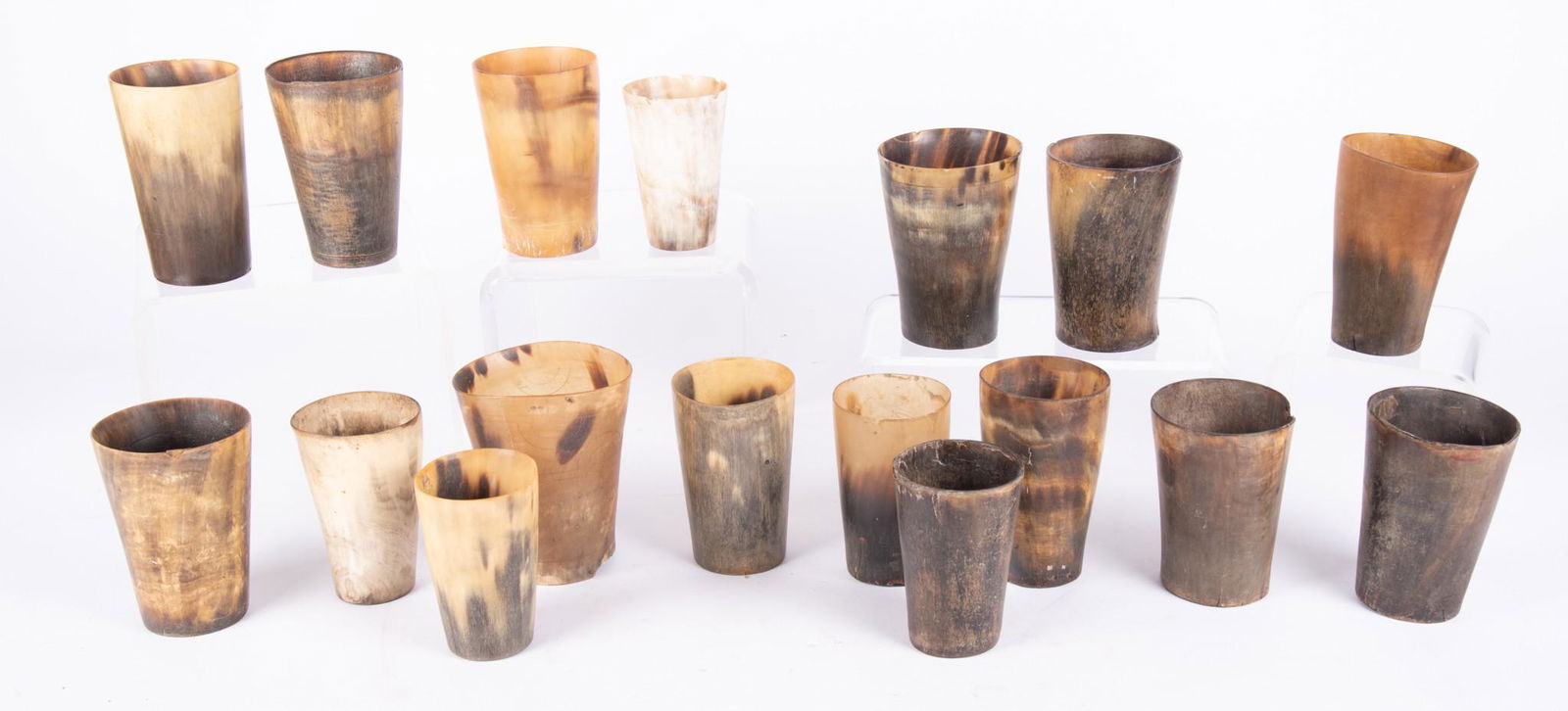 A Large Collection of Seventeen Antique Horn Beakers (1 of 3)