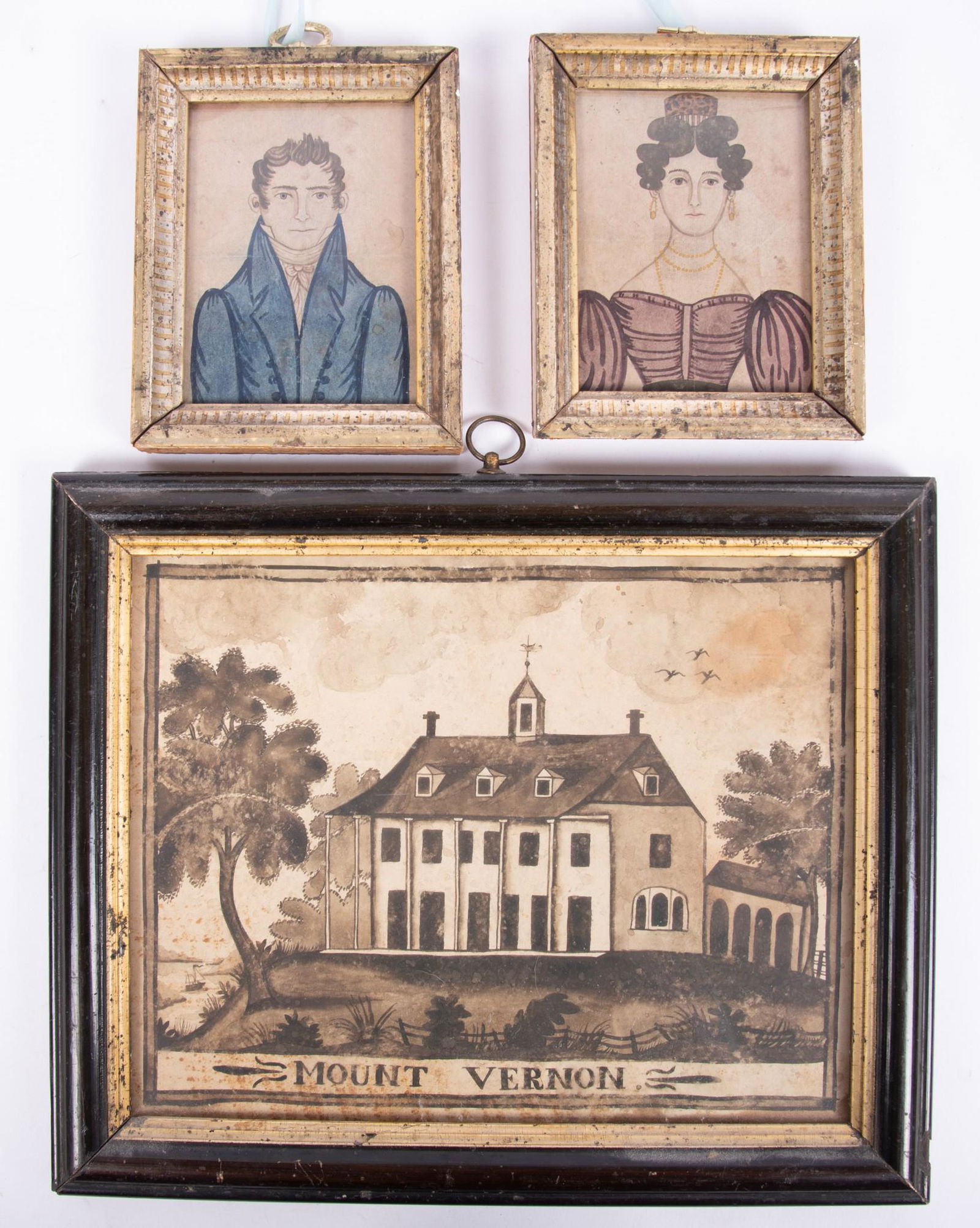 Steve Shelton, Three Contemporary Folk Art Watercolors (1 of 3)