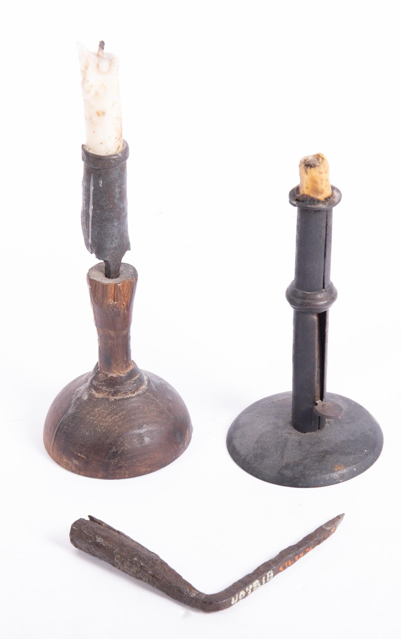 Three 18th Century Primitive American Lighting Devices (1 of 2)