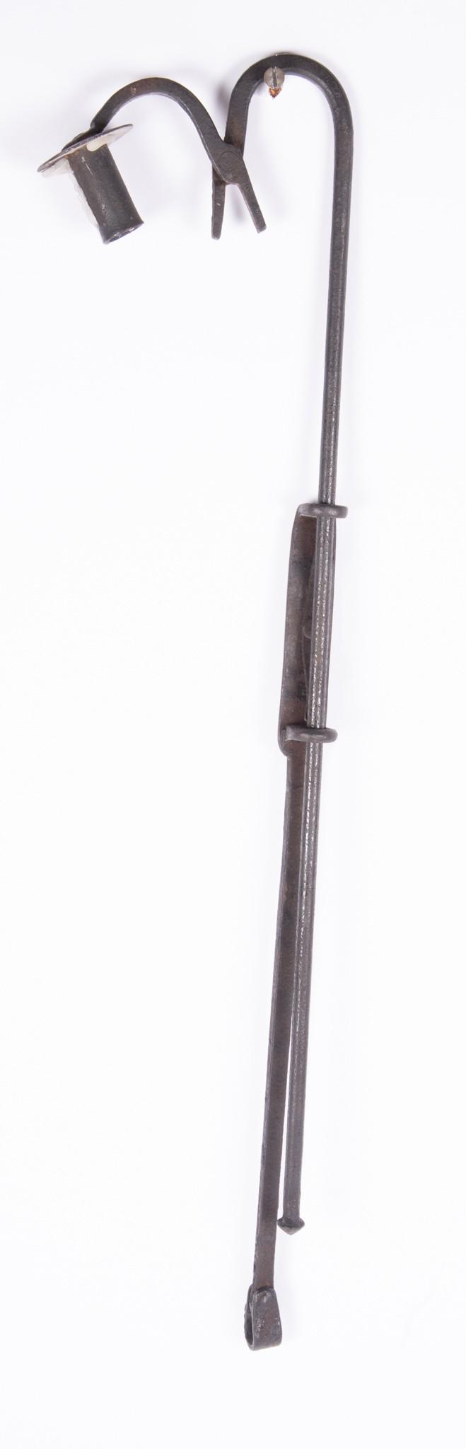 Wrought Iron Hanging Rush Light and Candle Holder (1 of 2)