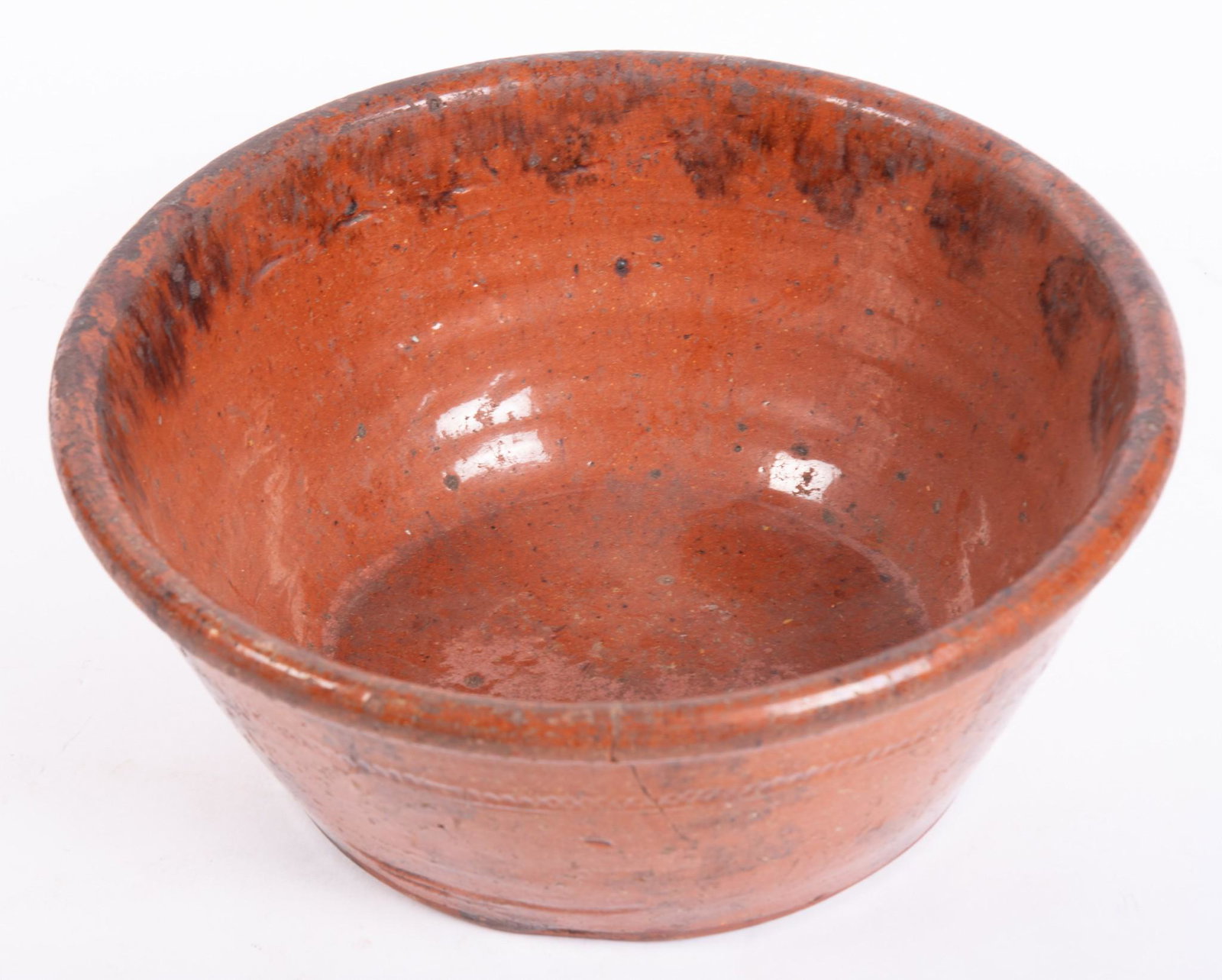 Large 19th Century New England Redware Bowl (1 of 2)