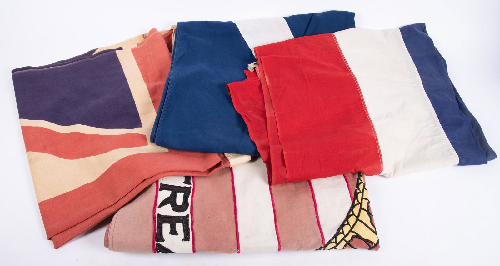 Collection of Four Cotton Bunting Duck Cloth Flags (1 of 1)