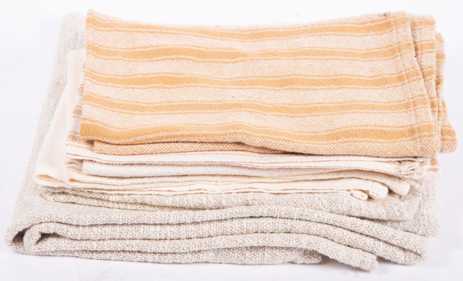 Selection of Nine Handwoven Homespun Cotton Towels (1 of 1)