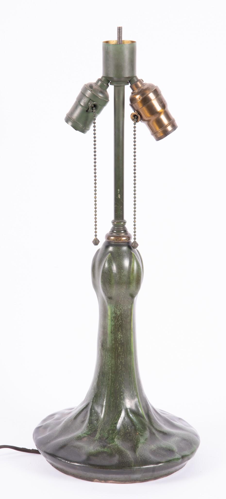 Hampshire Pottery "Tulip" Arts & Crafts Lamp Base, Early 20th Century (1 of 3)