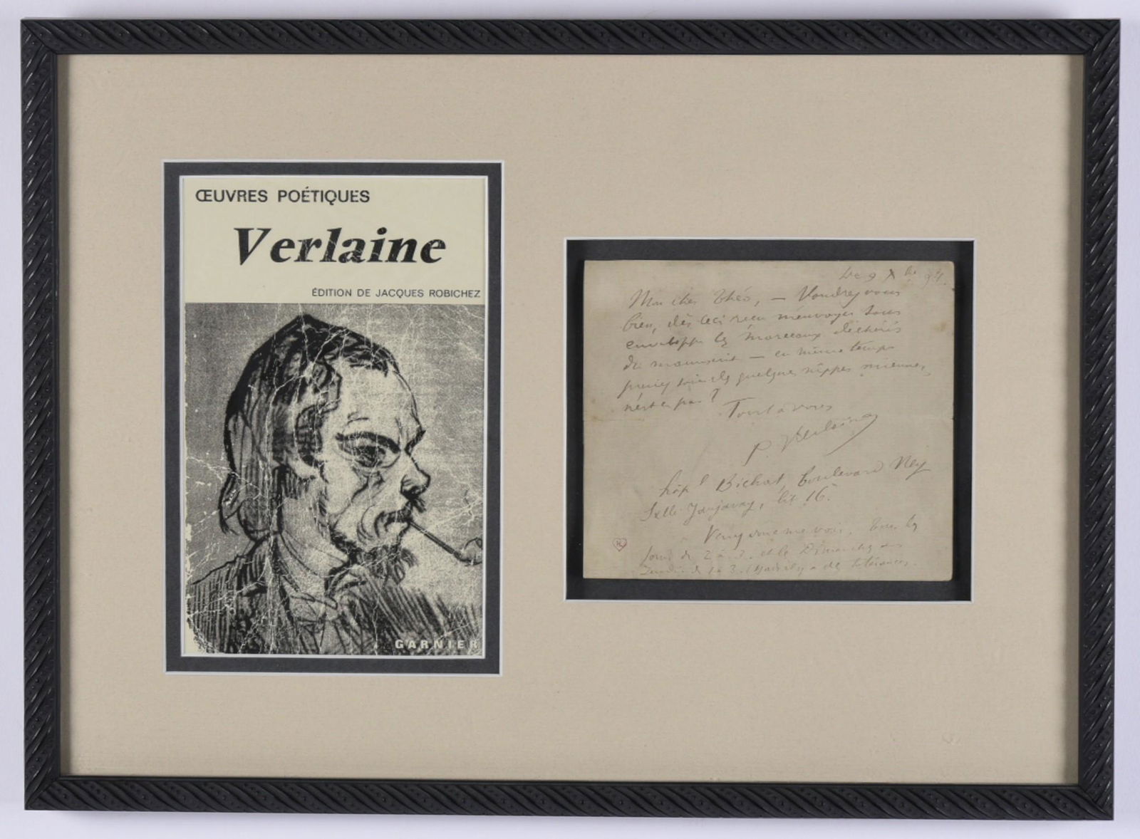Paul Verlaine, Signed Letter to Theo Dated 1894 (1 of 3)