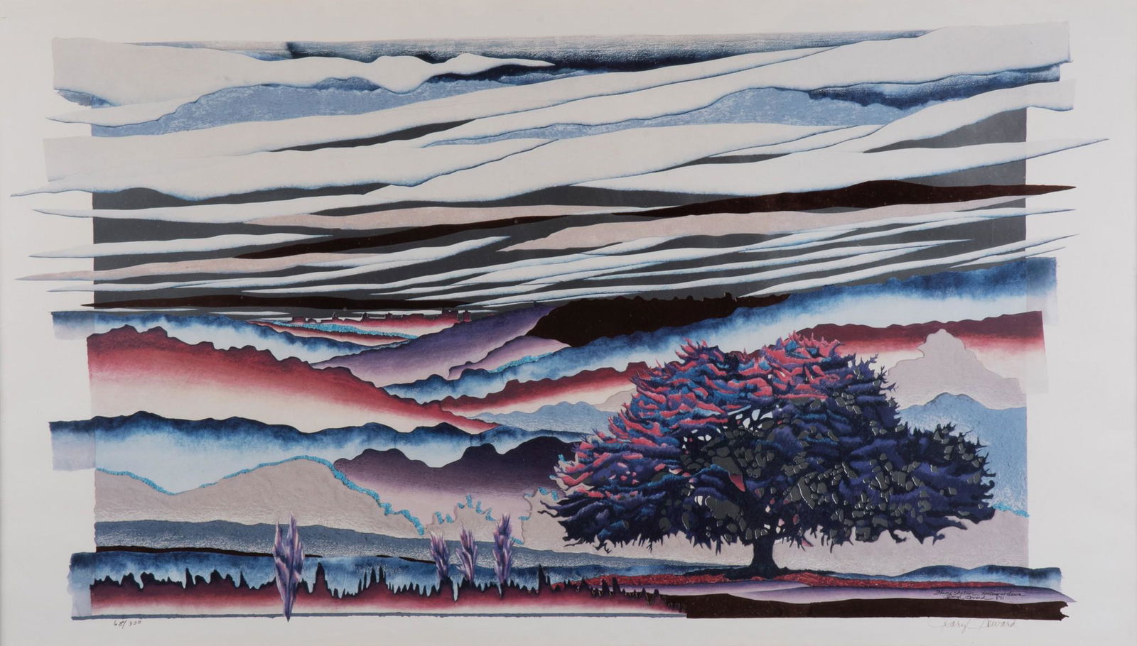Daryl Howard, Texas (1949 -), Two Texan Landscapes, mixed media woodblock prints (1 of 7)