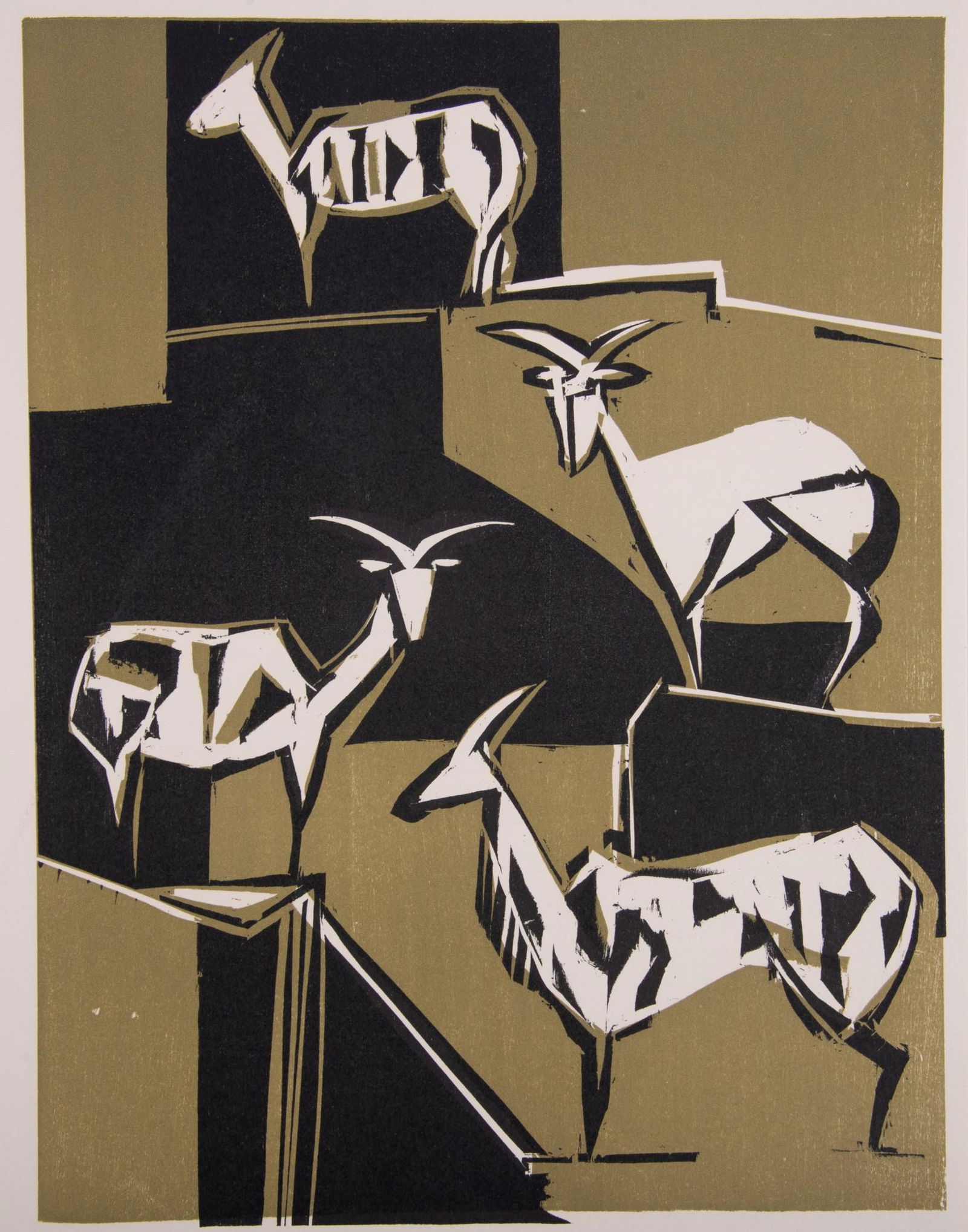 Carl-Heinz Kleimann, German (b. 1924), Genesis, color woodcut (large edition) (1 of 2)