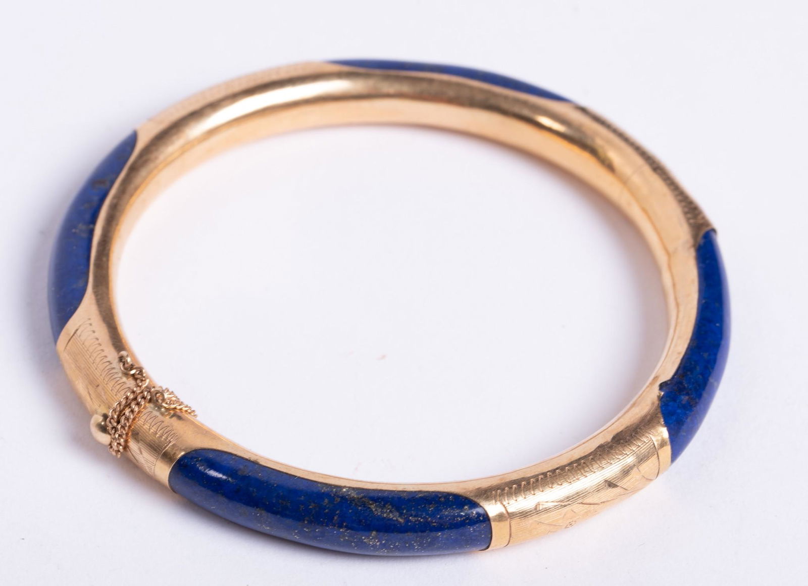 14kt Yellow Gold and Lapis Bangle Bracelet (1 of 5)