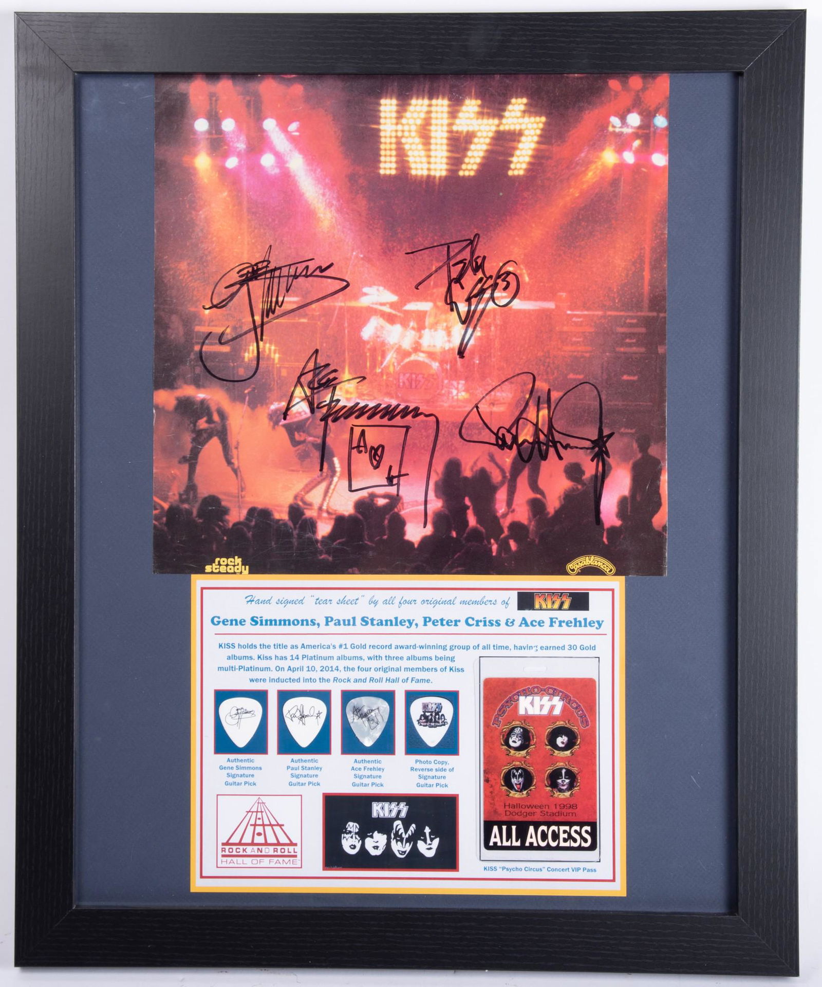 Kiss Signed Tear Sheet / Three Picks / VIP Pass (1 of 2)
