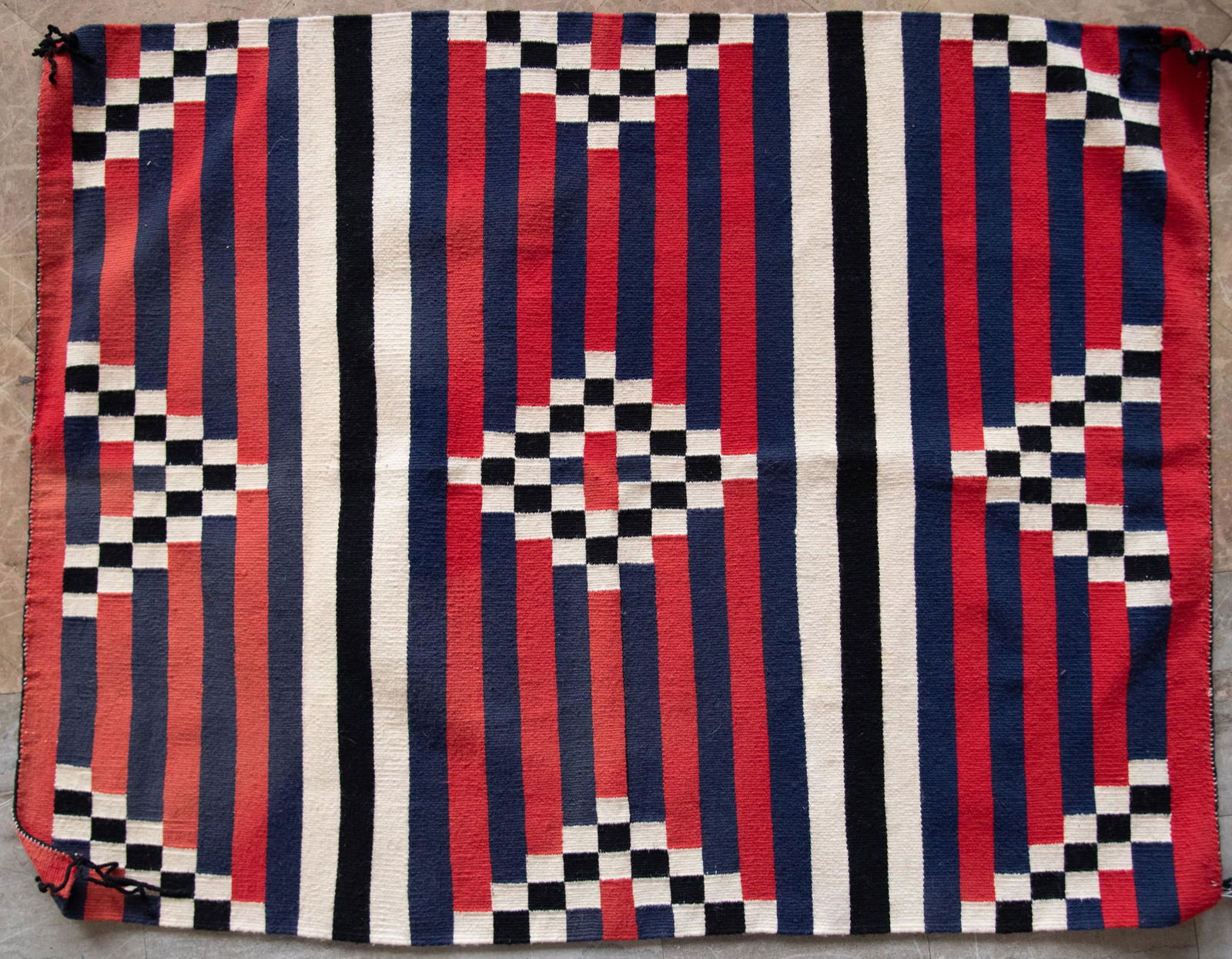 Vintage Red, White and Blue Navajo Rug (1 of 2)
