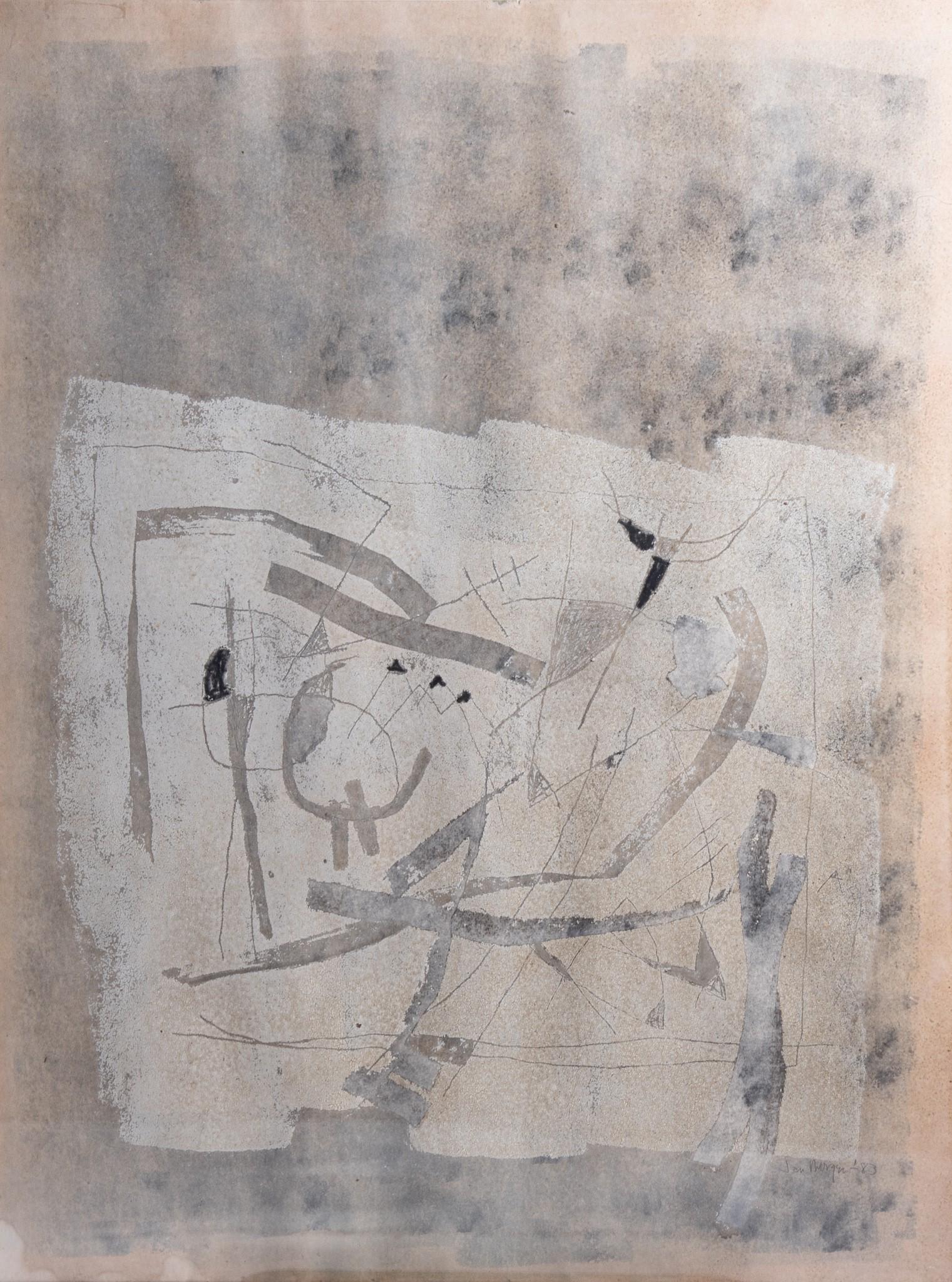 Jan Morgen, 20th century, Untitled, Abstract, ink and watercolor on paper (1 of 3)