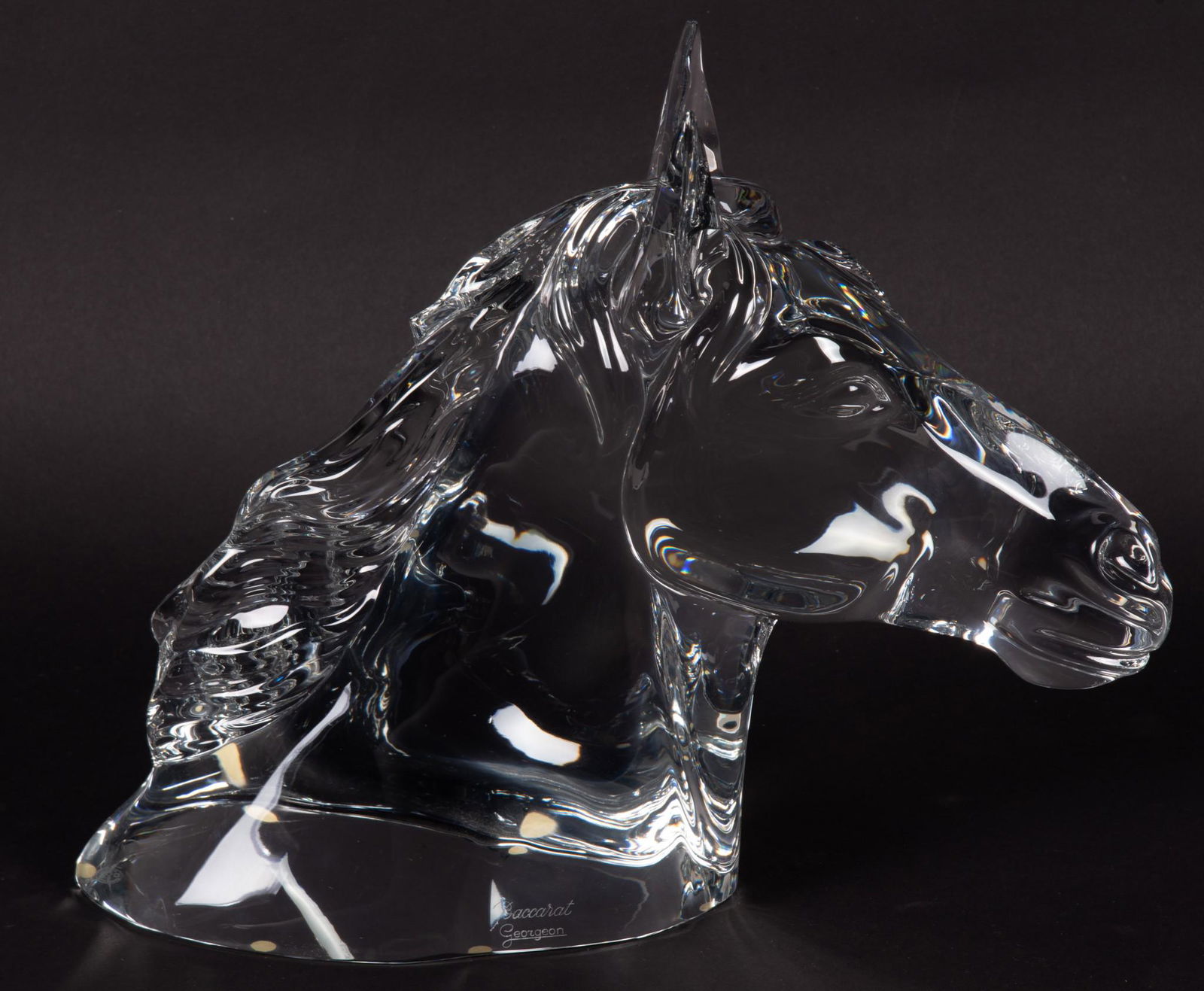 Monumental Baccarat Crystal Horse Head, "Georgian" (1 of 6)