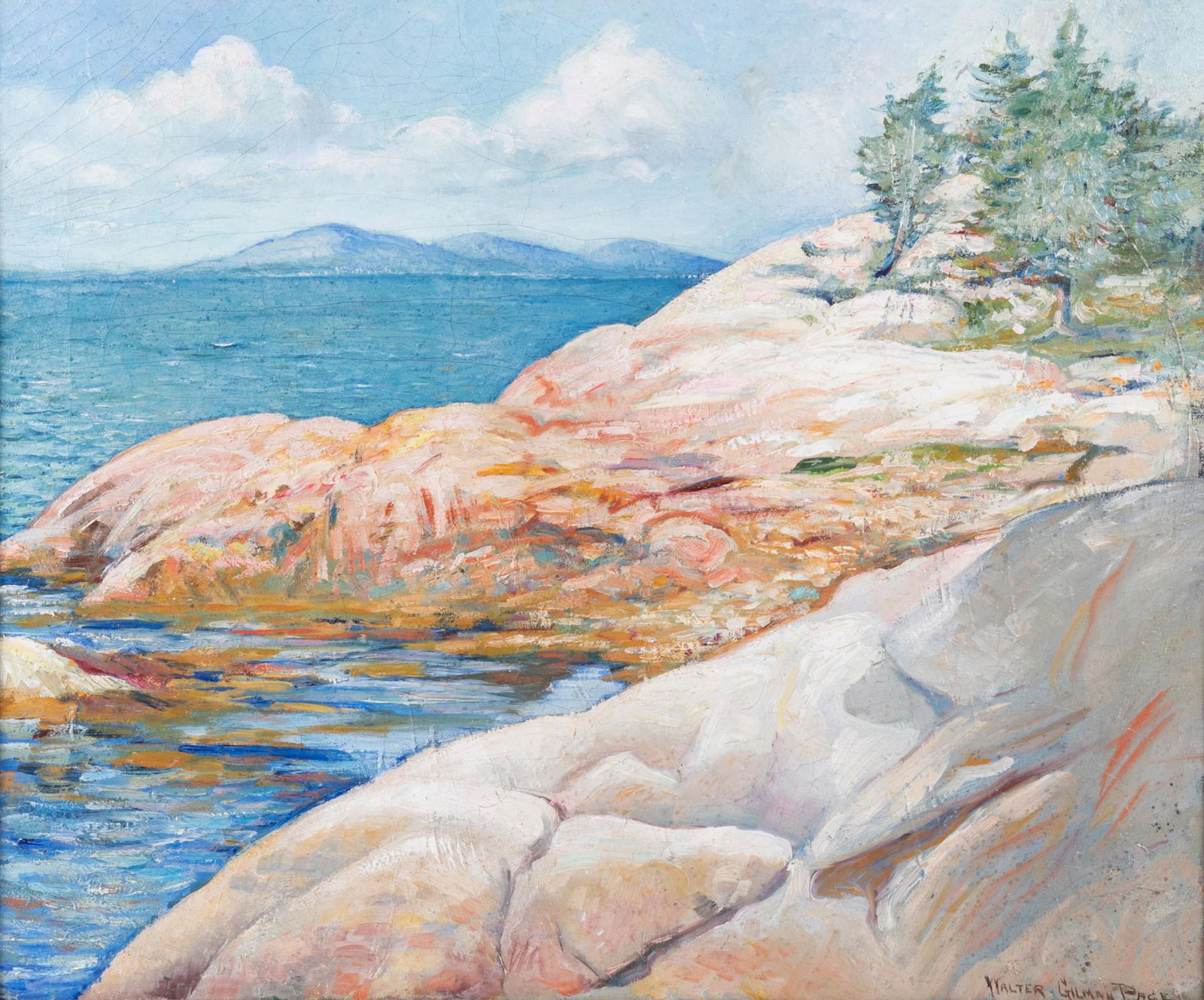Walter Gilman Page, Massachusetts (1862-1934), Rocky Coastline, oil on canvas, lined (1 of 5)