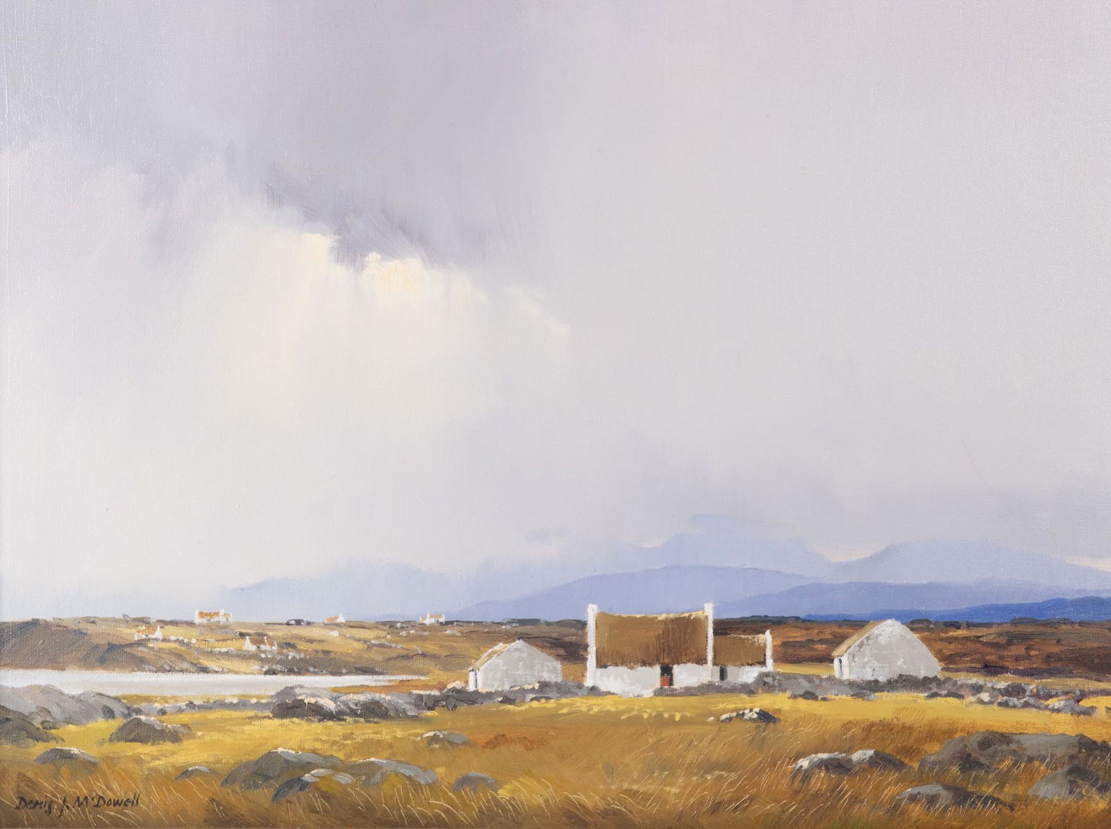 Denis J. McDowell, Ireland (1930-1991), Cottage in Gallway, oil on canvas (1 of 4)