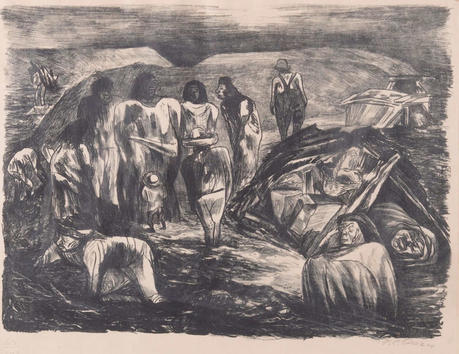 Jose Clemente Orozco, Mexican (1883-1949), Basurero (Scavengers), 1935, lithograph, ed. 83/100 (1 of 4)