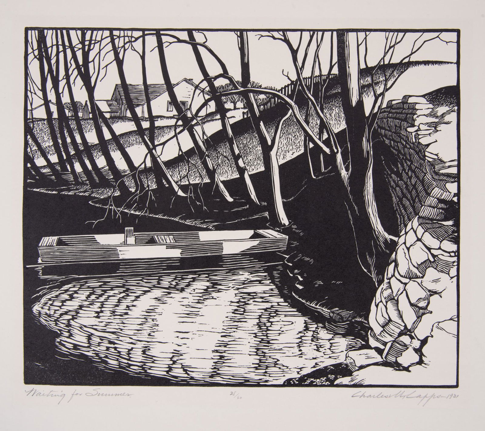 Charles M. Capps, American (1898-1981), Waiting for Summer, 1931, wood engraving, ed. 25/60 (1 of 3)